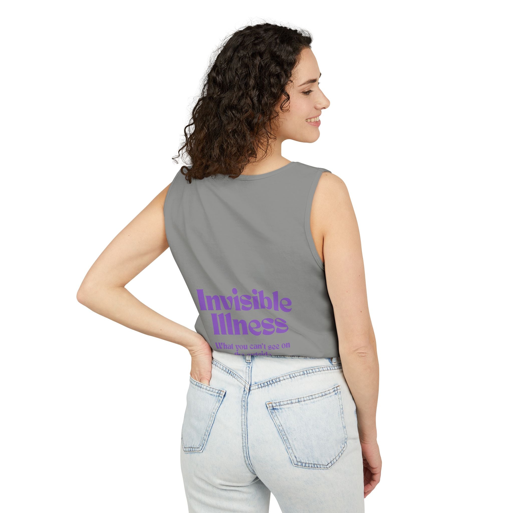 Invisible Illness Awareness Tank Top — Prescription: Rest (Purple Ribbon)