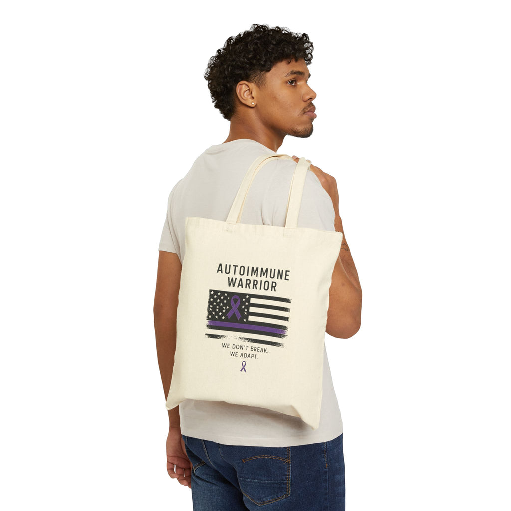 Autoimmune Warrior Tote Bag — "Invisible Illness" Canvas Shoulder Tote