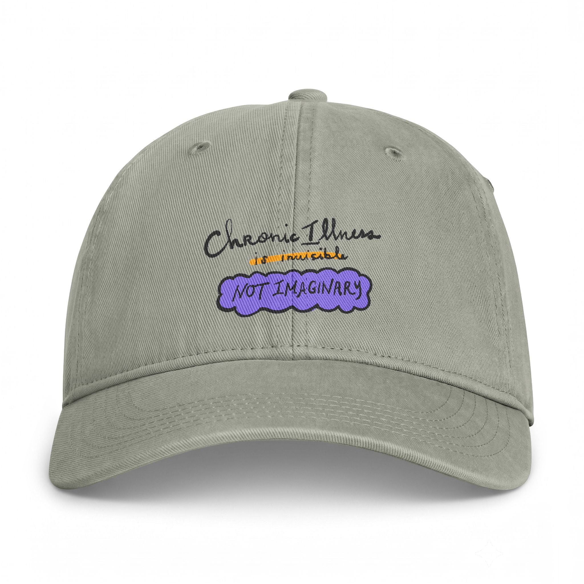 Embroidered 'Chronic Illness Is Real, Not Imaginary' Washed Cap — Awareness Hat