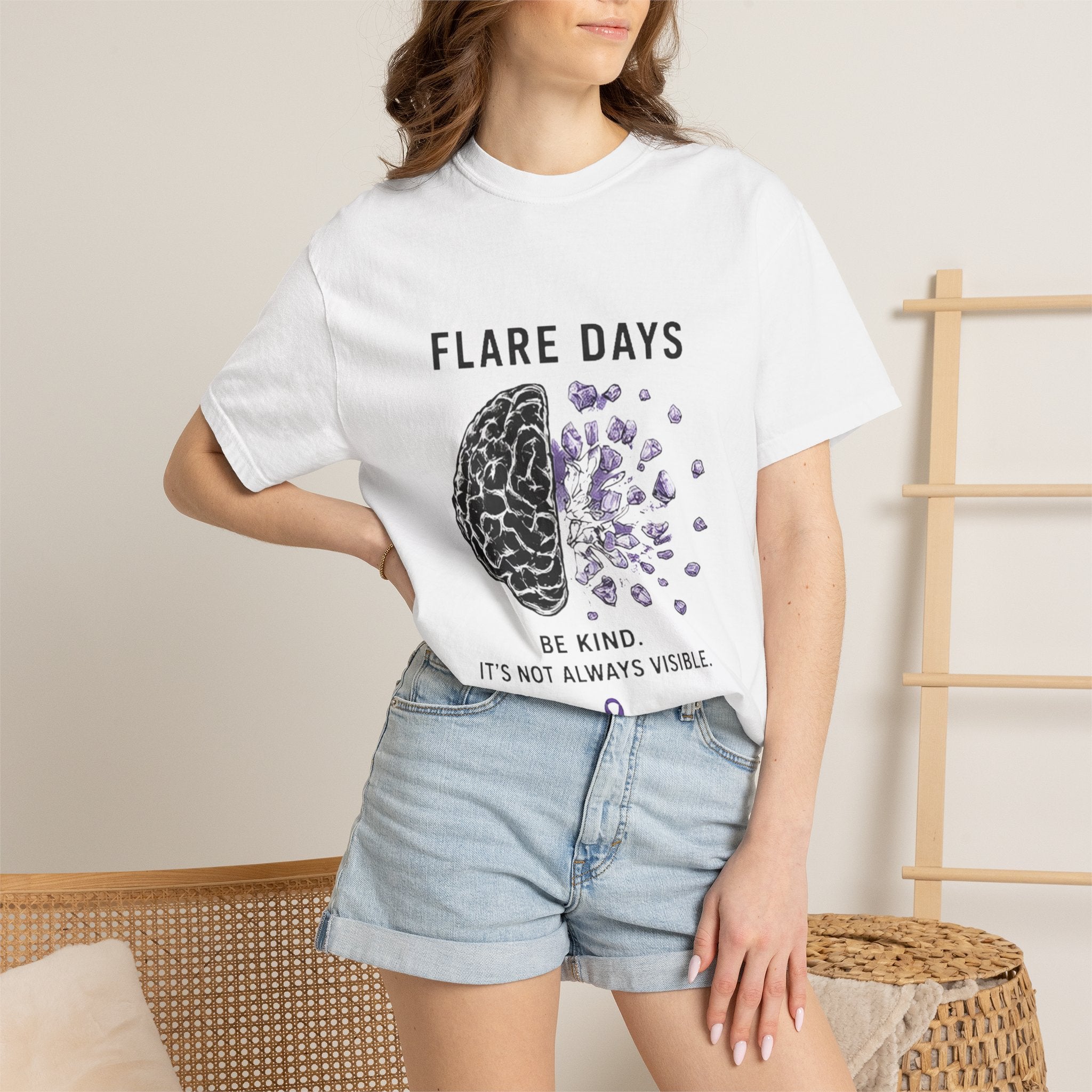 Flare Days T-Shirt — 'Be Kind, It's Not Always Visible' Invisible Illness Awareness Tee