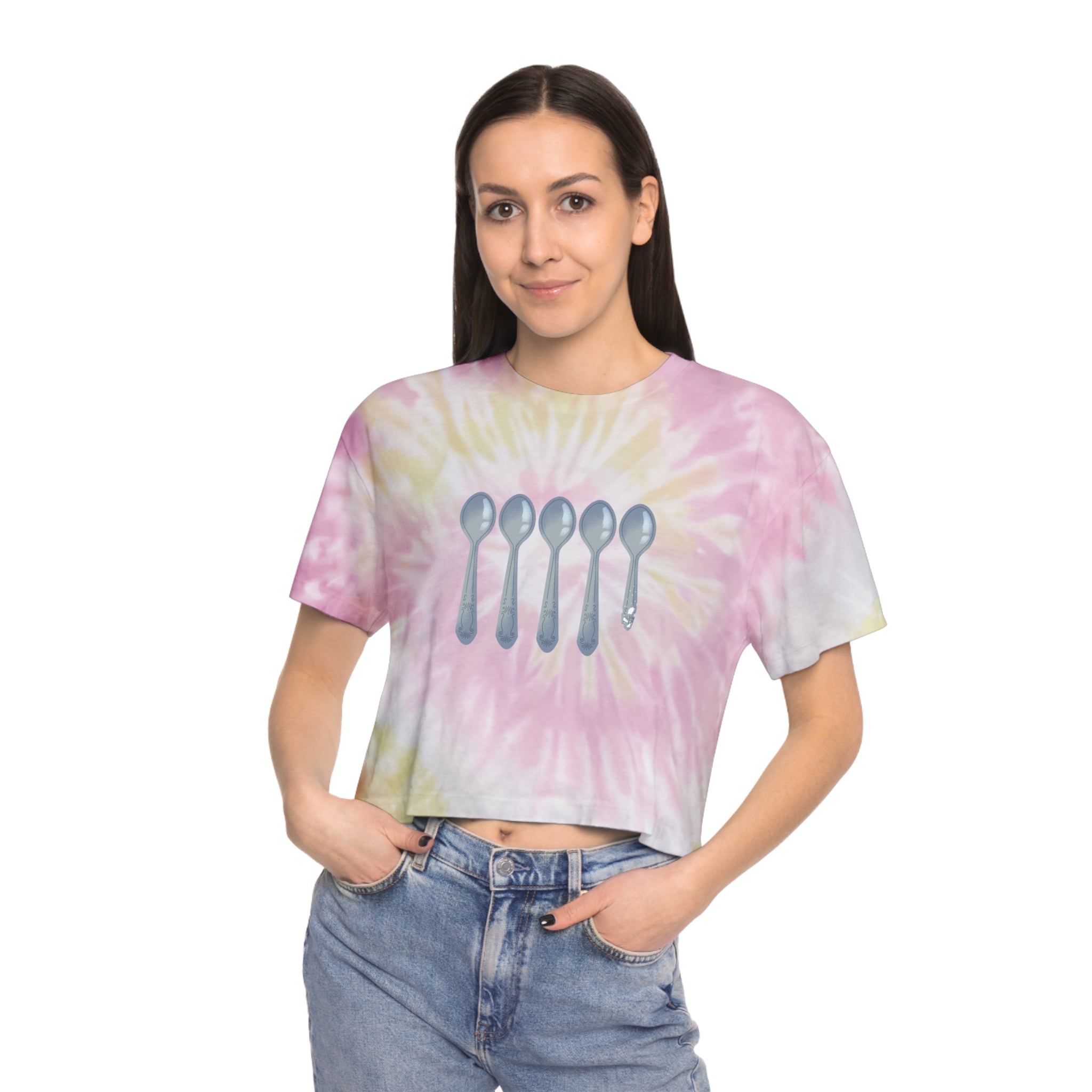 Women's Tie-Dye Crop Tee — Chronic Illness Awareness Spoonie Support Shirt