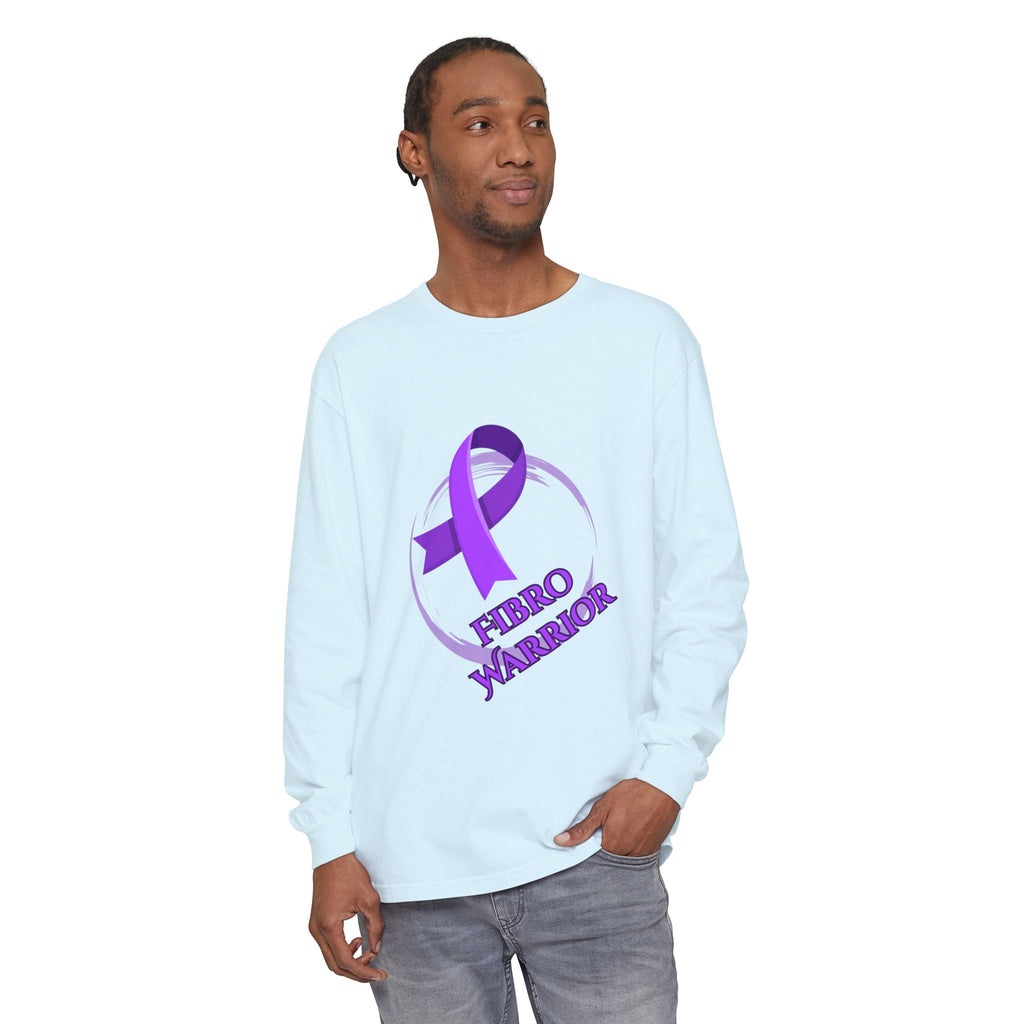 Fibro Warrior Long Sleeve Tee — Chronic Illness Awareness Purple Ribbon