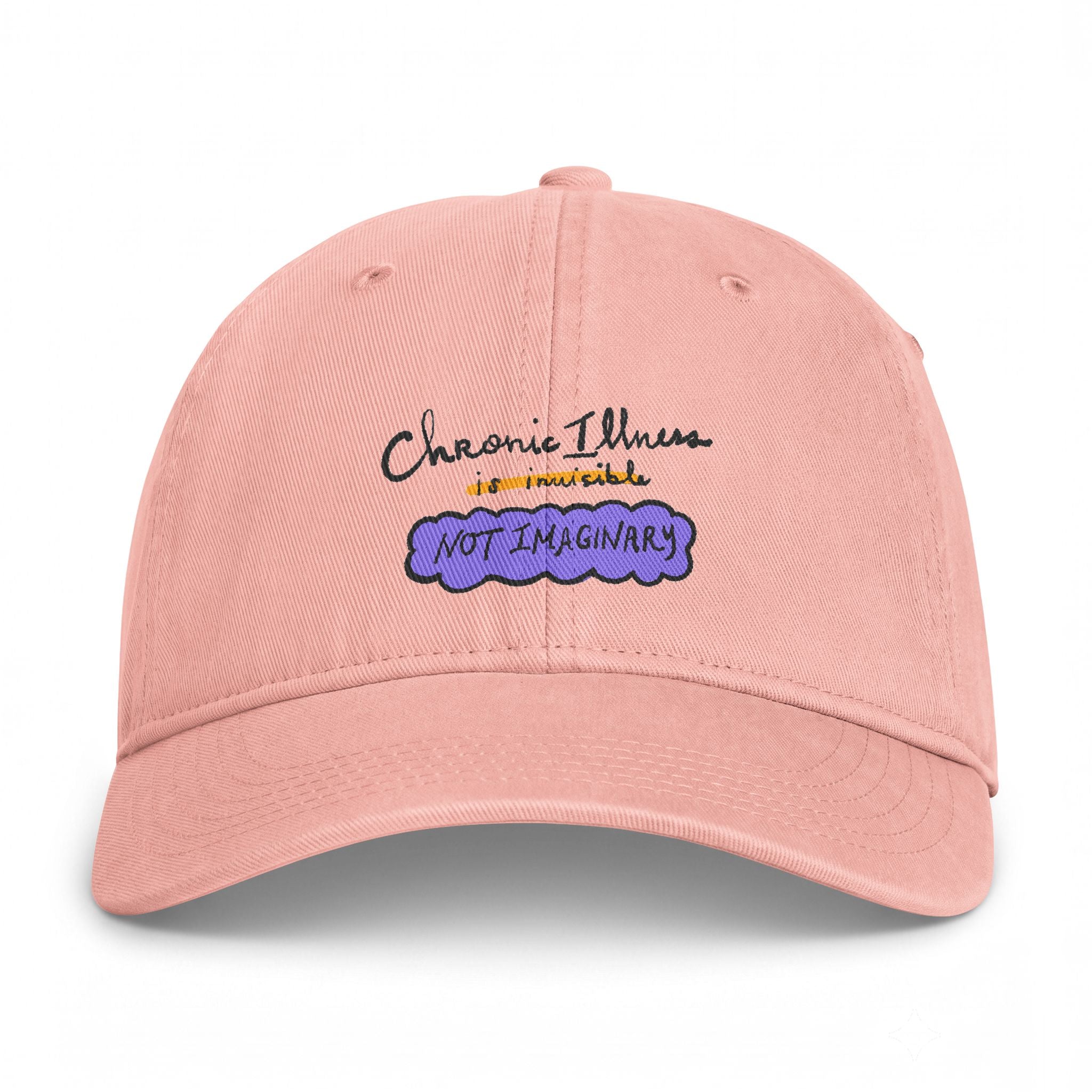 Embroidered 'Chronic Illness Is Real, Not Imaginary' Washed Cap — Awareness Hat