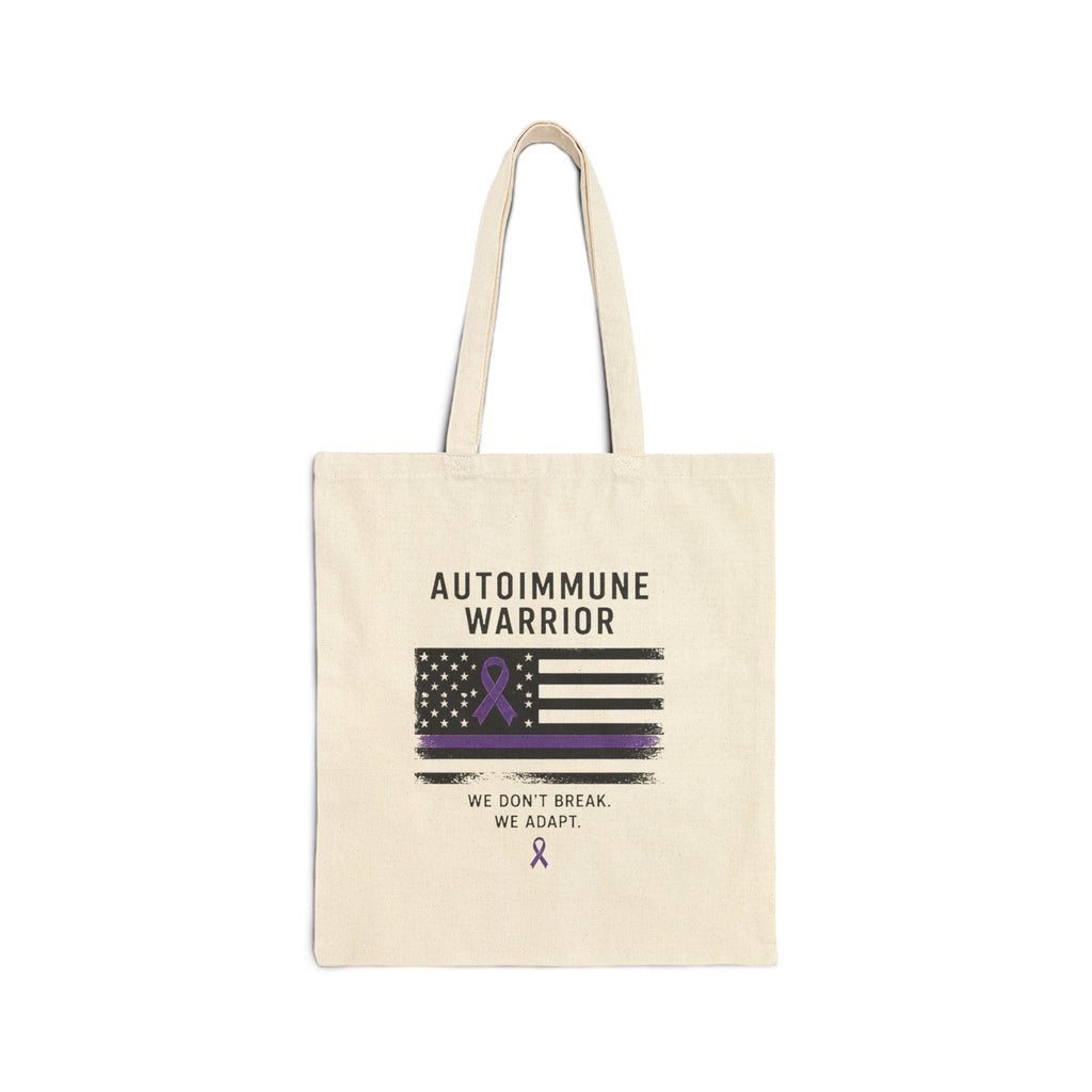 Autoimmune Warrior Tote Bag — "Invisible Illness" Canvas Shoulder Tote