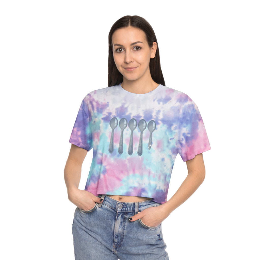 Women's Tie-Dye Crop Tee — Chronic Illness Awareness Spoonie Support Shirt