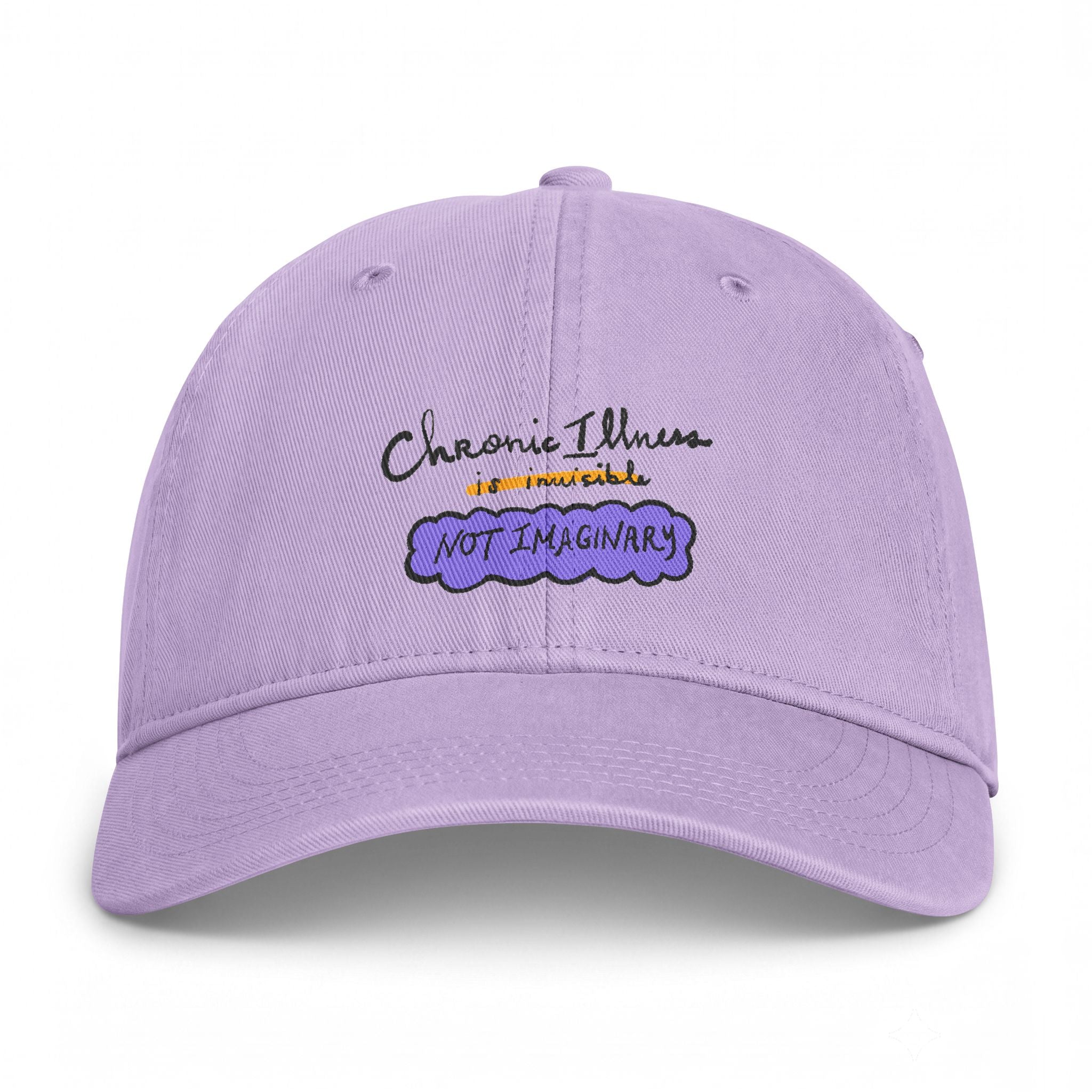 Embroidered 'Chronic Illness Is Real, Not Imaginary' Washed Cap — Awareness Hat
