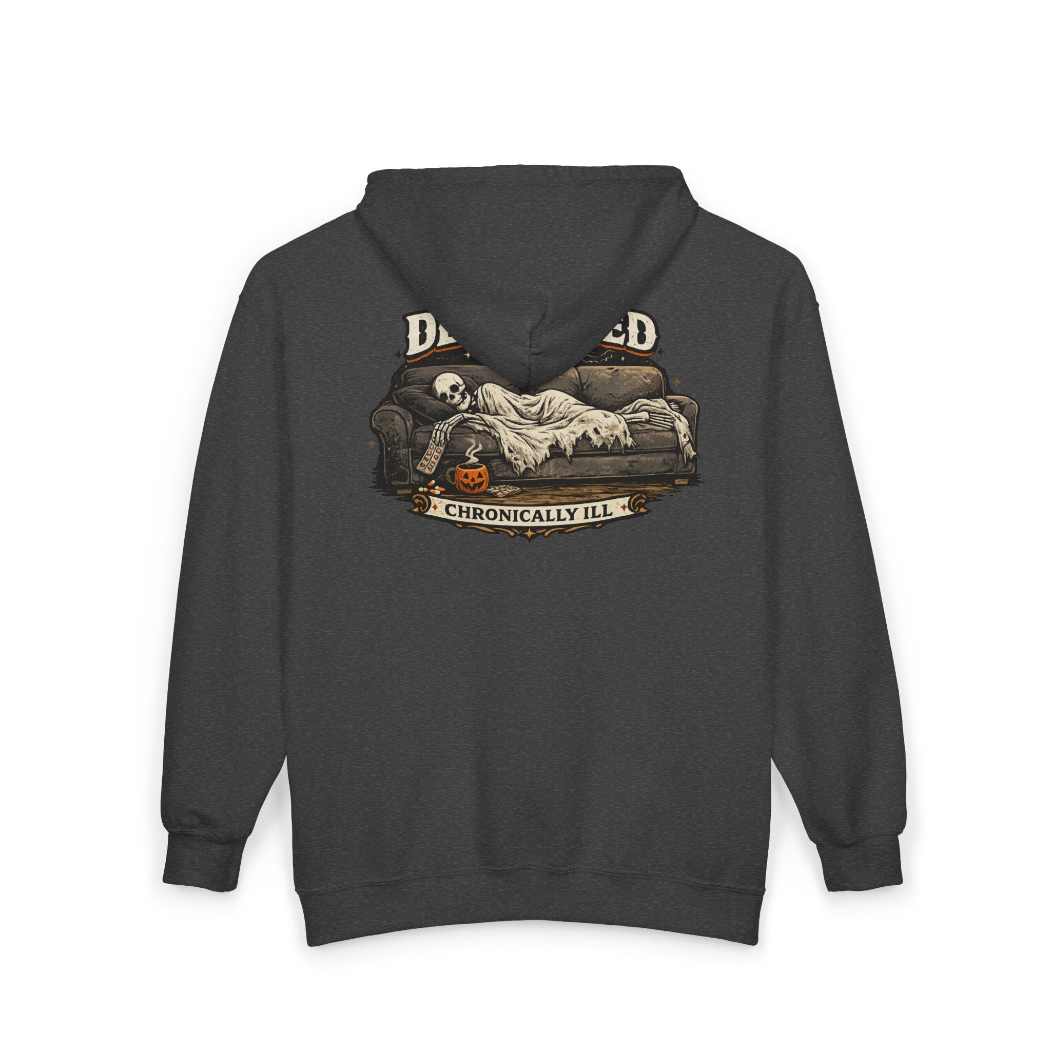 Halloween Warrior Wear - "Dead Tired: Chronically Ill" Full Zip Up Hoodie