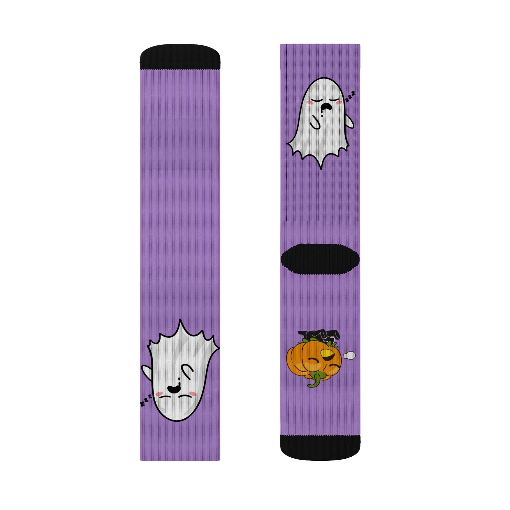 Halloween Warrior Wear - Sleepy Chronic Fatigue Ghost & Pumpkin Socks