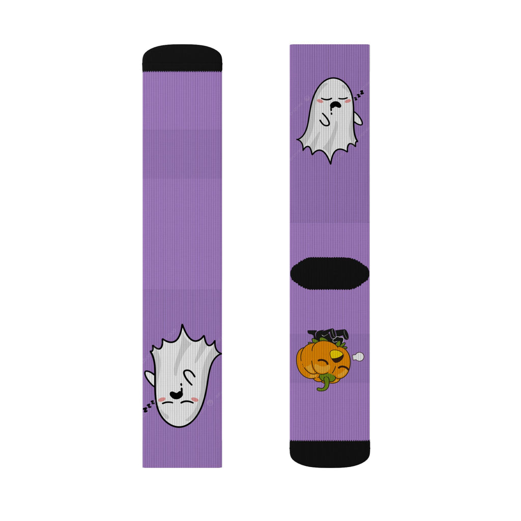 Halloween Warrior Wear - Sleepy Chronic Fatigue Ghost & Pumpkin Socks