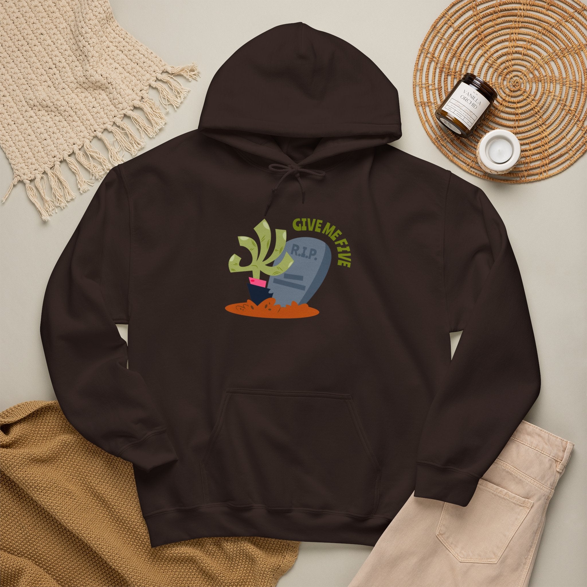 Tombstone Plant Hoodie — "Give Me Five" Cute Goth Pullover