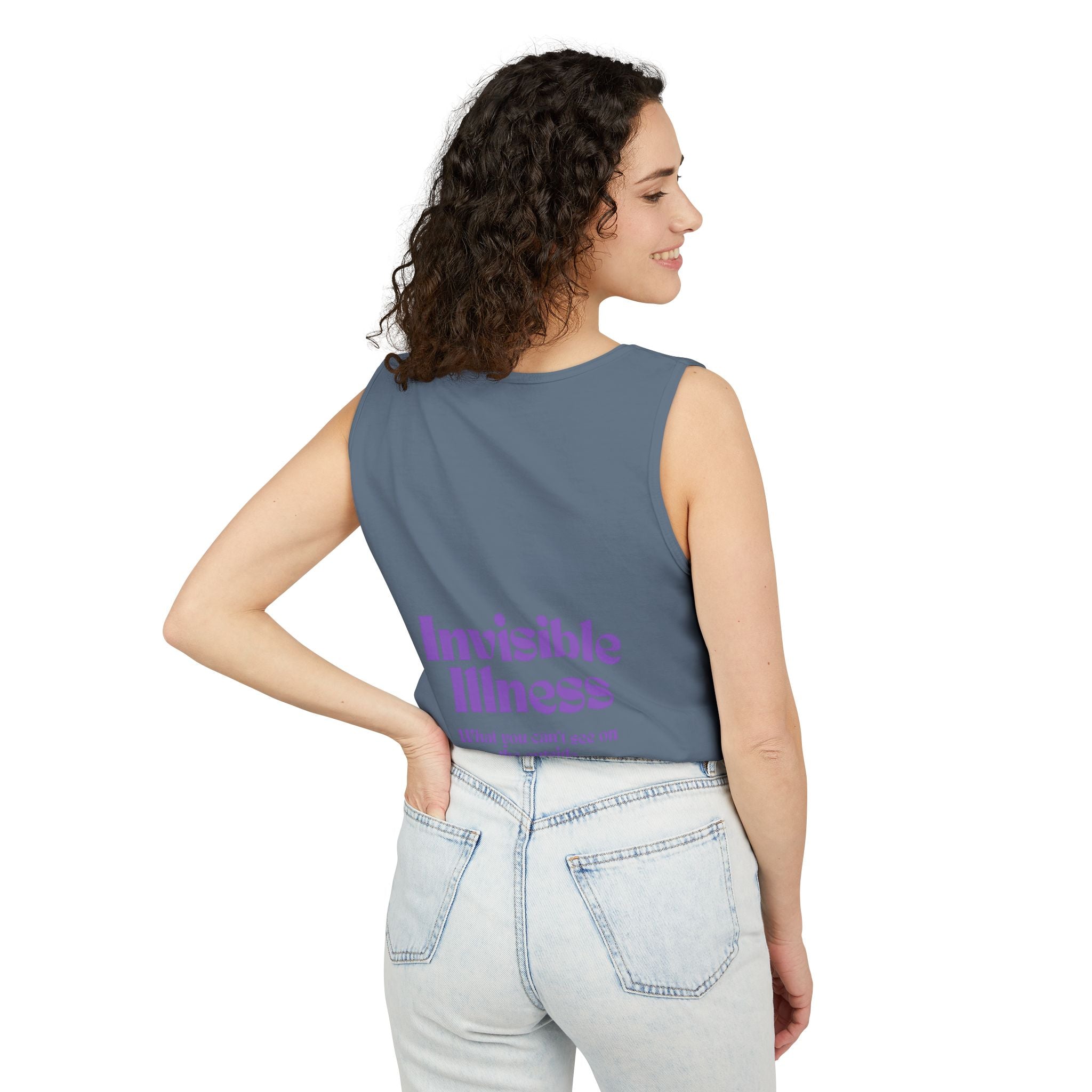 Invisible Illness Awareness Tank Top — Prescription: Rest (Purple Ribbon)