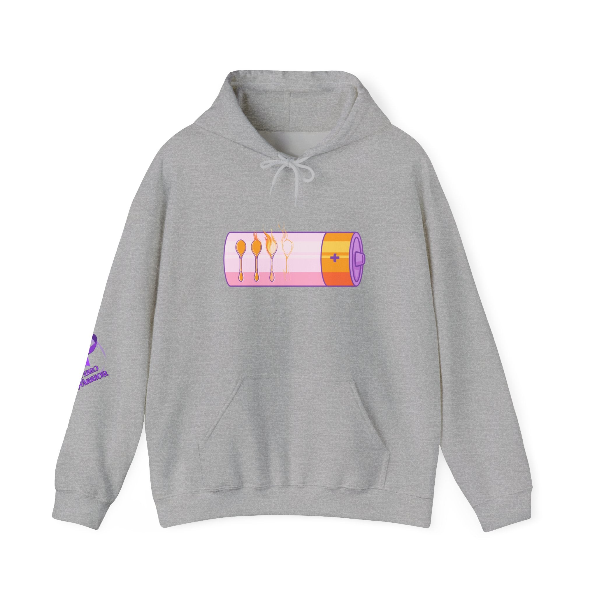 Invisible Illness Awareness Hoodie — Purple Ribbon 'Warrior' Watercolor Design