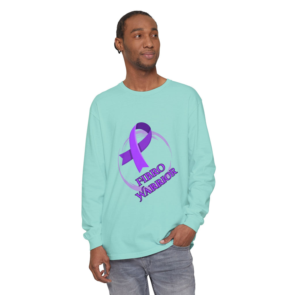 Fibro Warrior Long Sleeve Tee — Chronic Illness Awareness Purple Ribbon