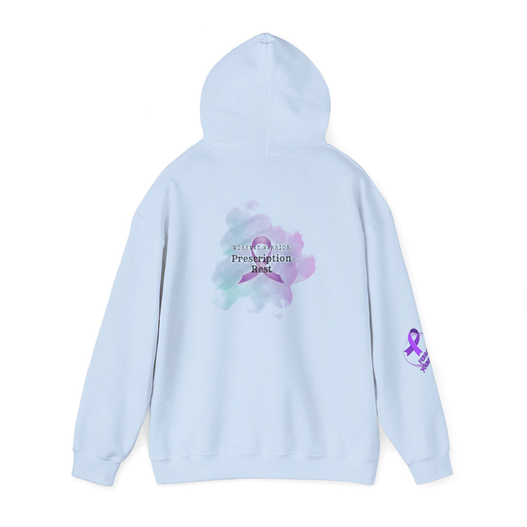 Invisible Illness Awareness Hoodie — Purple Ribbon 'Warrior' Watercolor Design