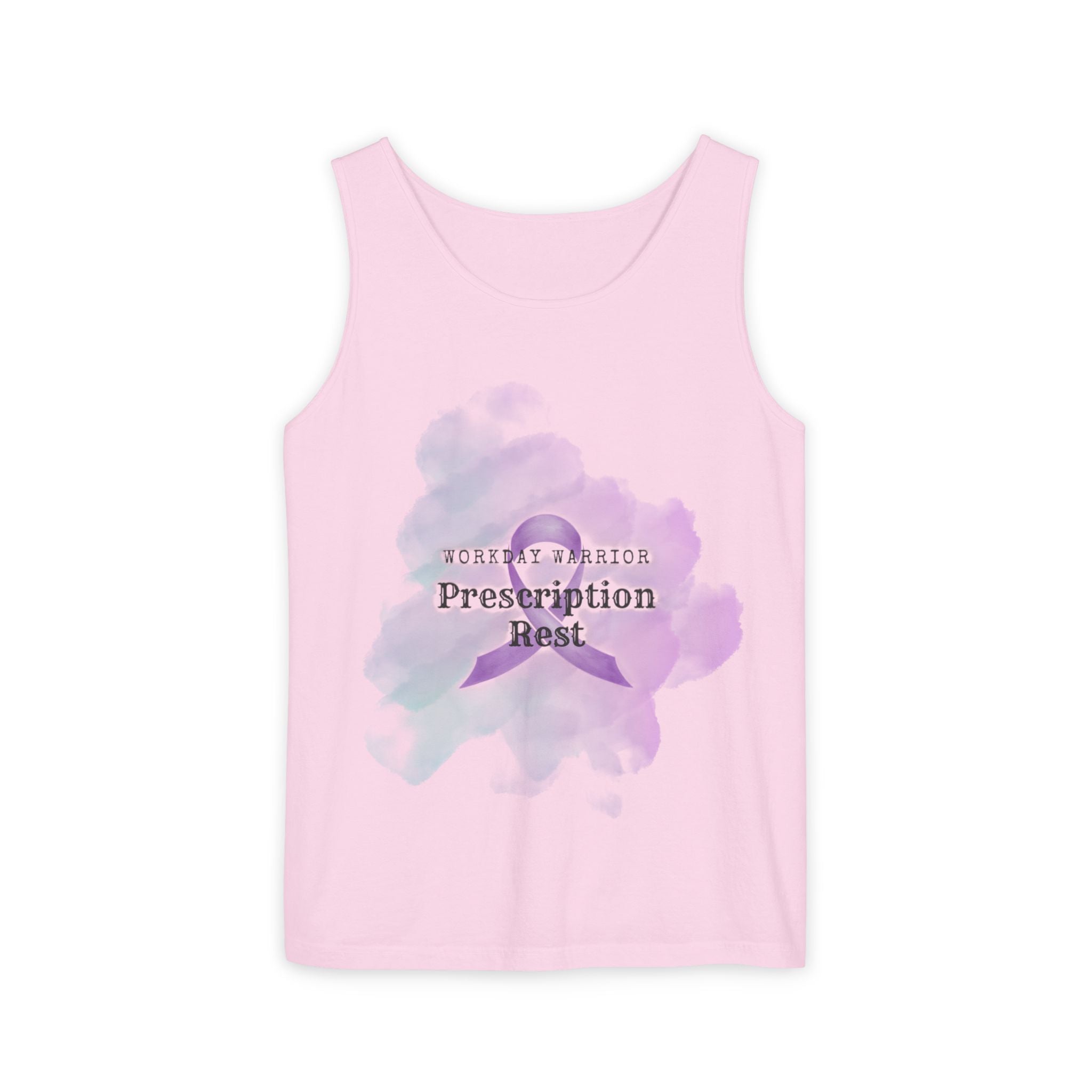 Invisible Illness Awareness Tank Top — Prescription: Rest (Purple Ribbon)