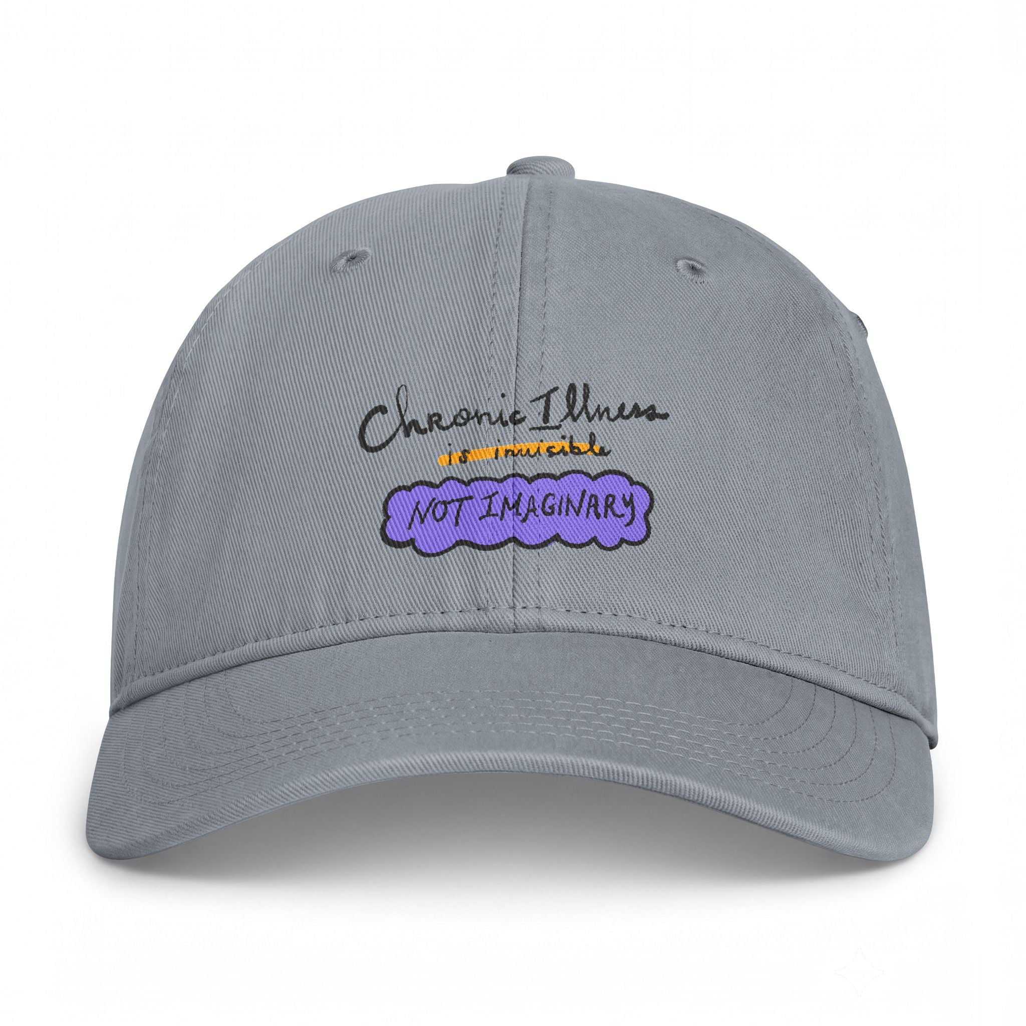 Embroidered 'Chronic Illness Is Real, Not Imaginary' Washed Cap — Awareness Hat