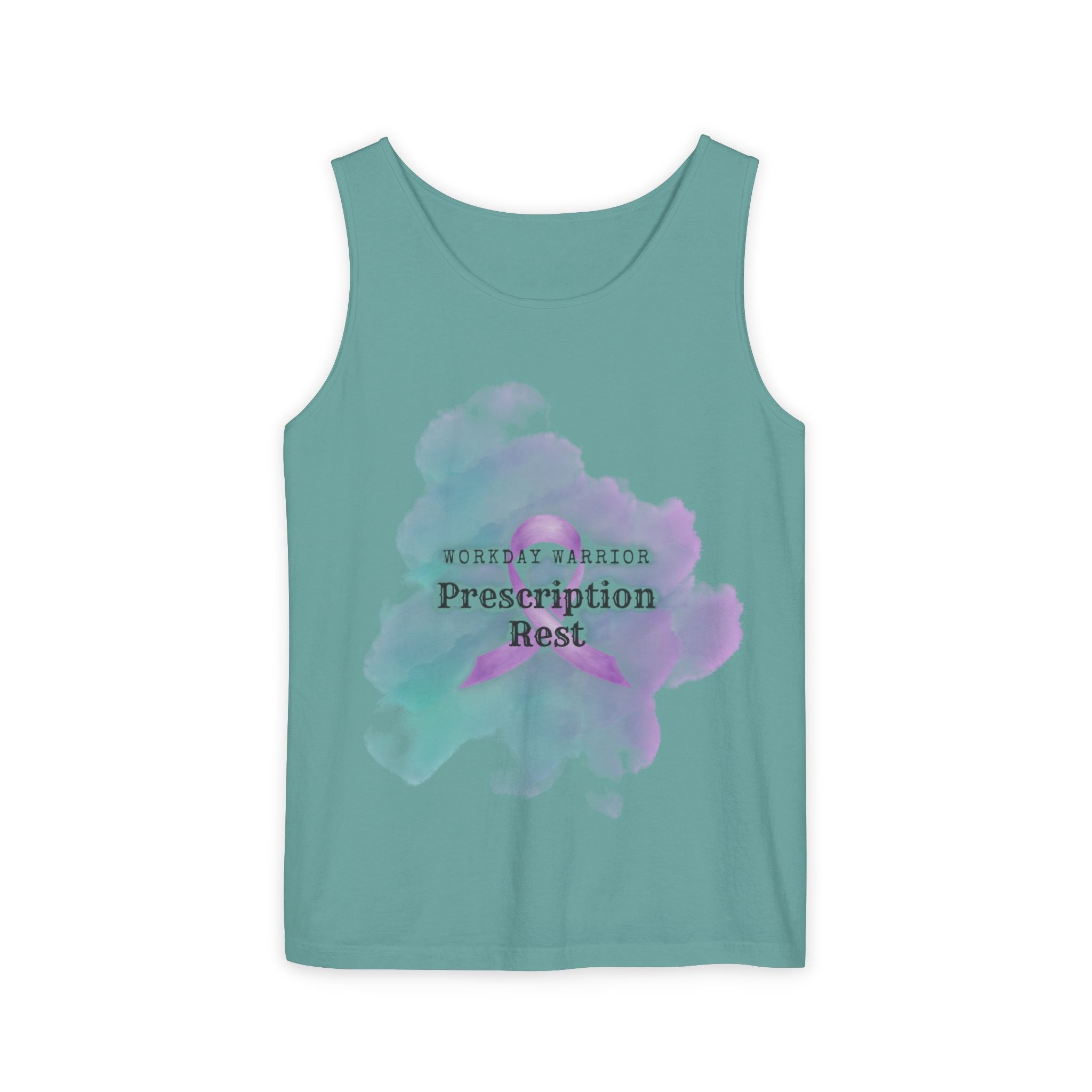 Invisible Illness Awareness Tank Top — Prescription: Rest (Purple Ribbon)