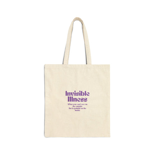 Autoimmune Warrior Tote Bag — "Invisible Illness" Canvas Shoulder Tote