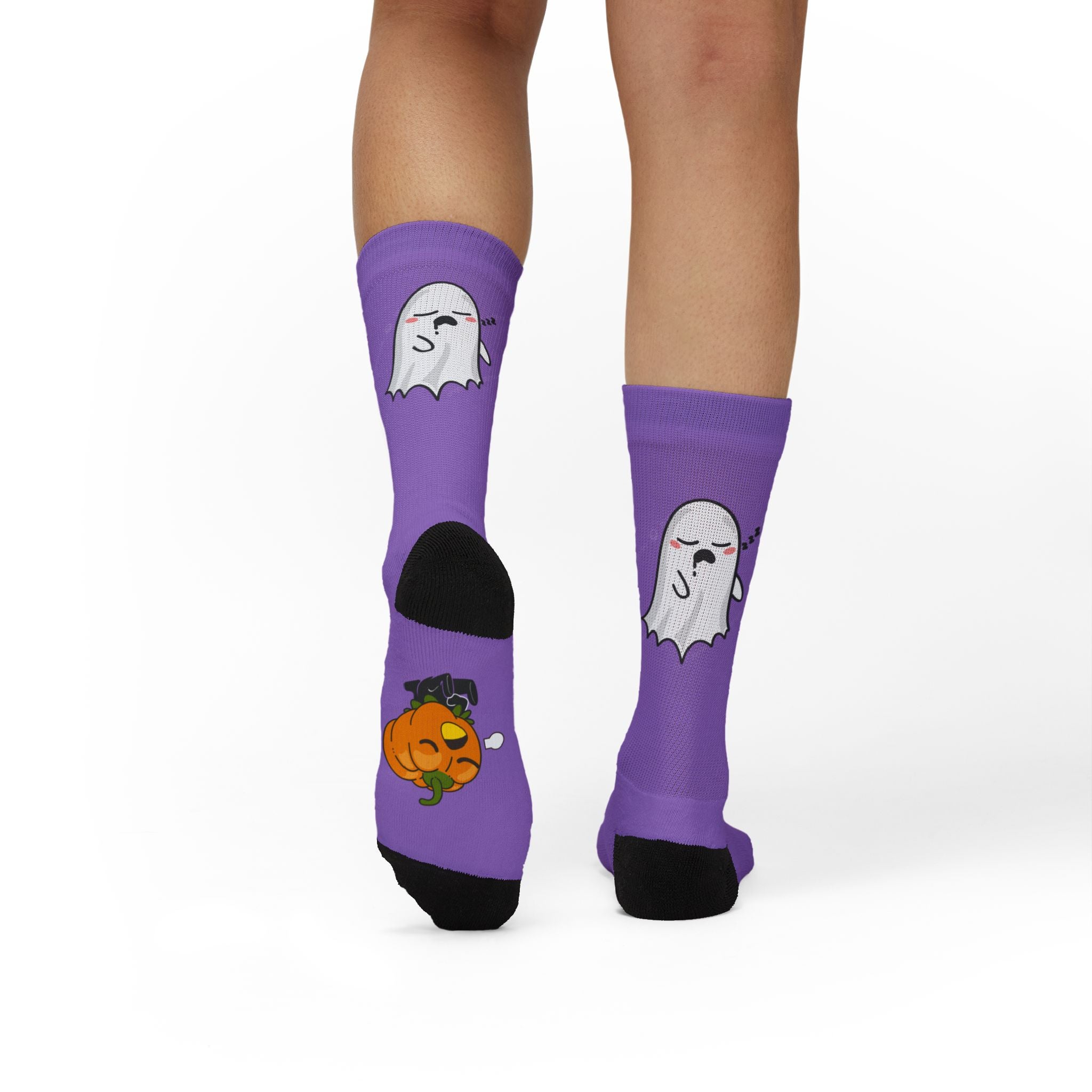 Halloween Warrior Wear - Sleepy Chronic Fatigue Ghost & Pumpkin Socks