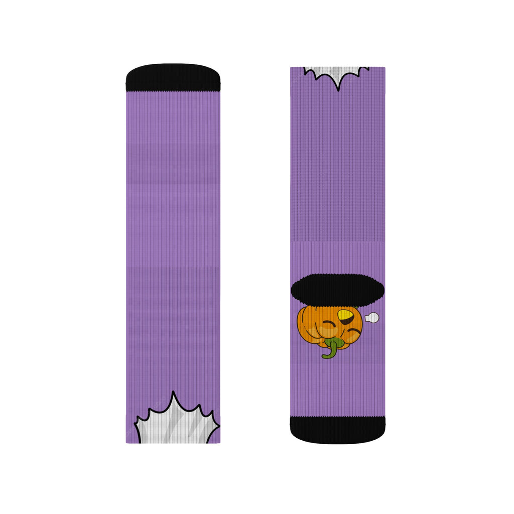 Halloween Warrior Wear - Sleepy Chronic Fatigue Ghost & Pumpkin Socks