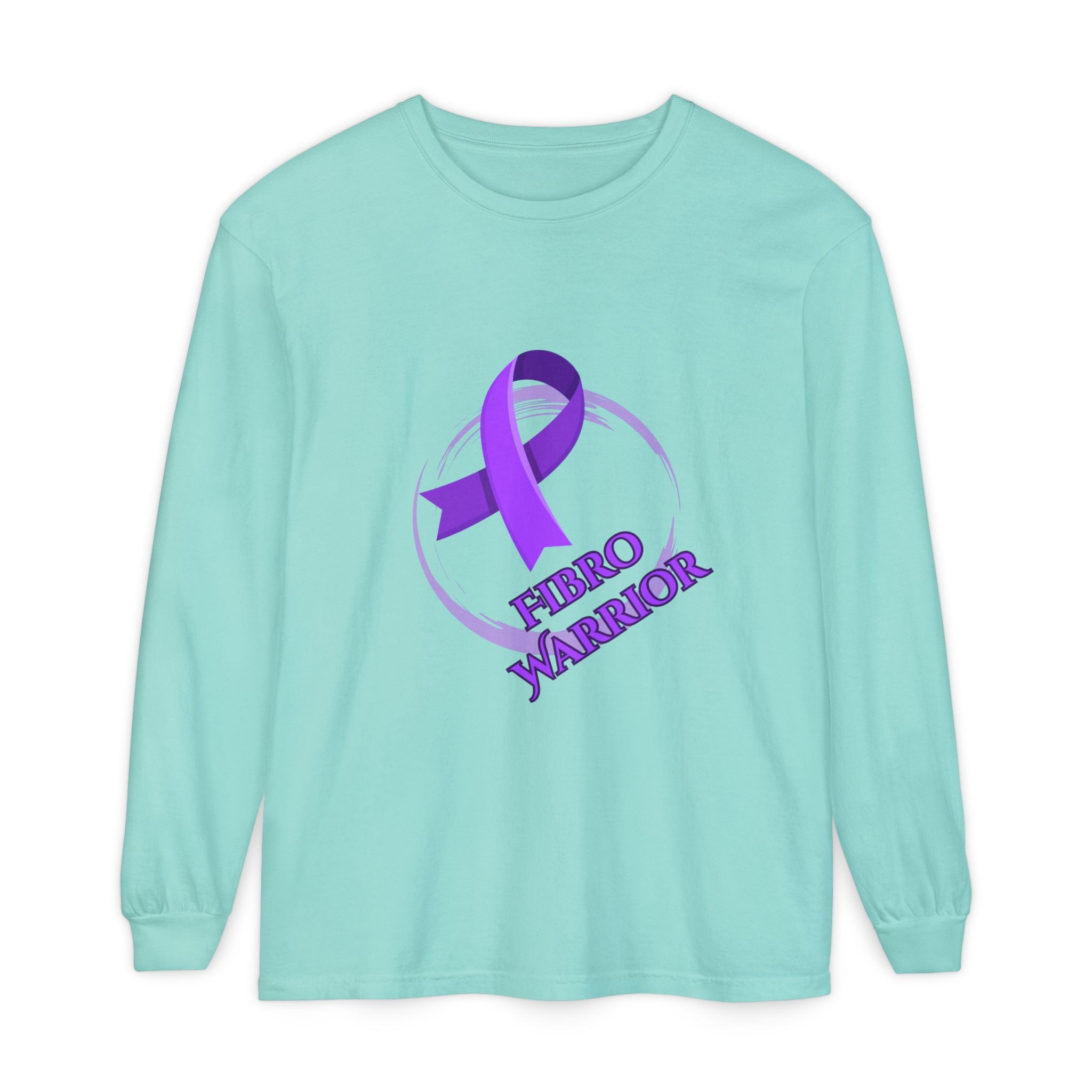 Fibro Warrior Long Sleeve Tee — Chronic Illness Awareness Purple Ribbon