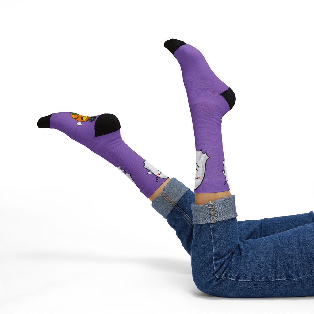 Halloween Warrior Wear - Sleepy Chronic Fatigue Ghost & Pumpkin Socks