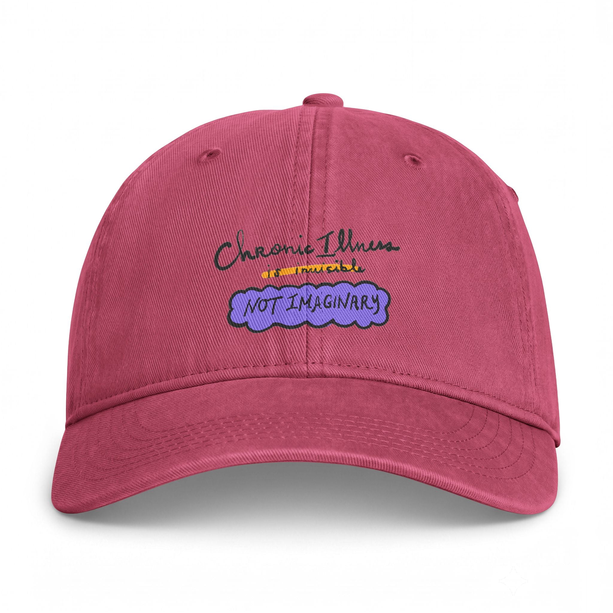 Embroidered 'Chronic Illness Is Real, Not Imaginary' Washed Cap — Awareness Hat