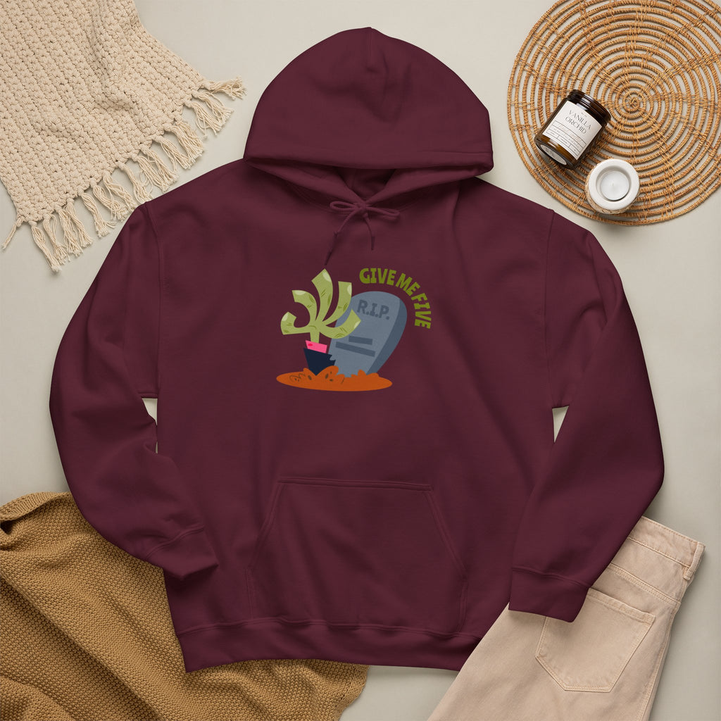 Tombstone Plant Hoodie — "Give Me Five" Cute Goth Pullover