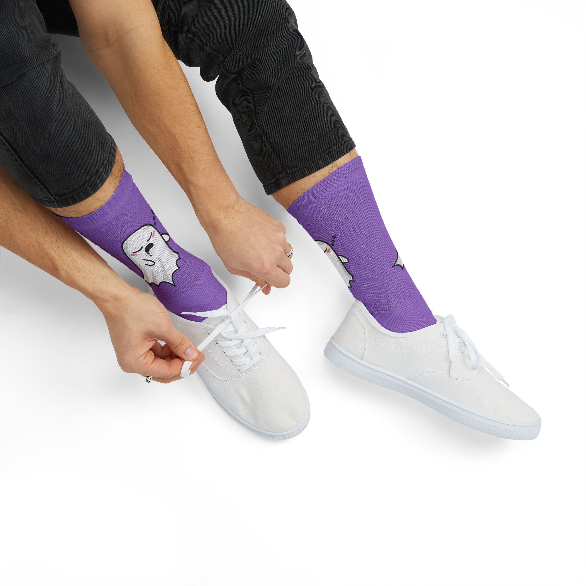 Halloween Warrior Wear - Sleepy Chronic Fatigue Ghost & Pumpkin Socks