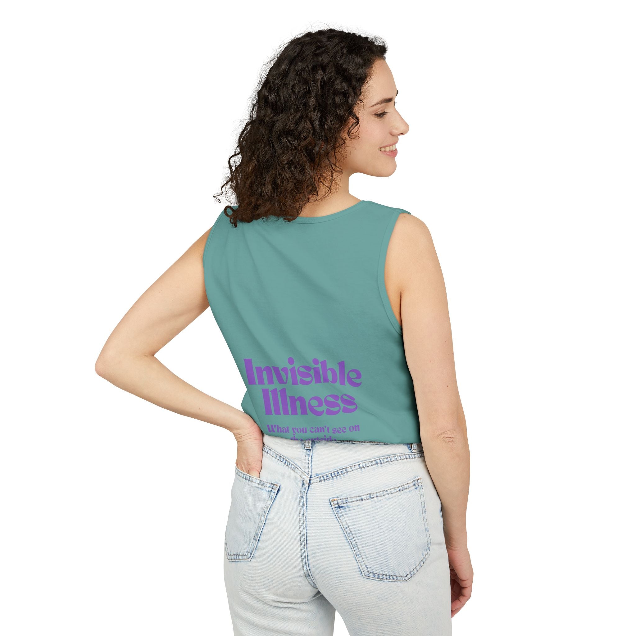 Invisible Illness Awareness Tank Top — Prescription: Rest (Purple Ribbon)