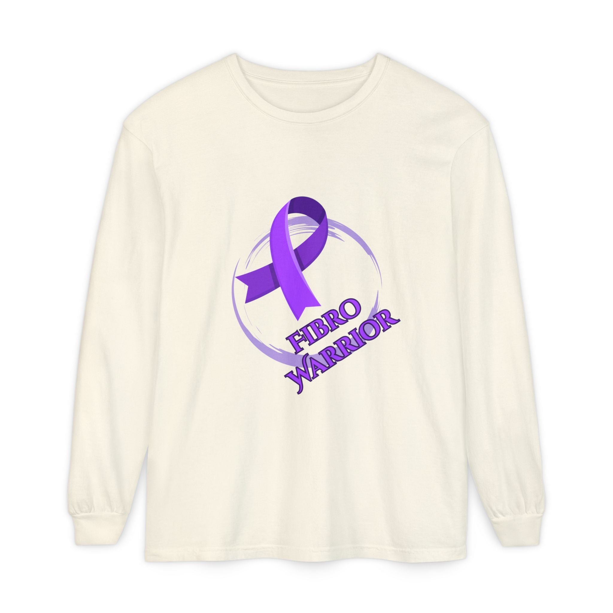 Fibro Warrior Long Sleeve Tee — Chronic Illness Awareness Purple Ribbon