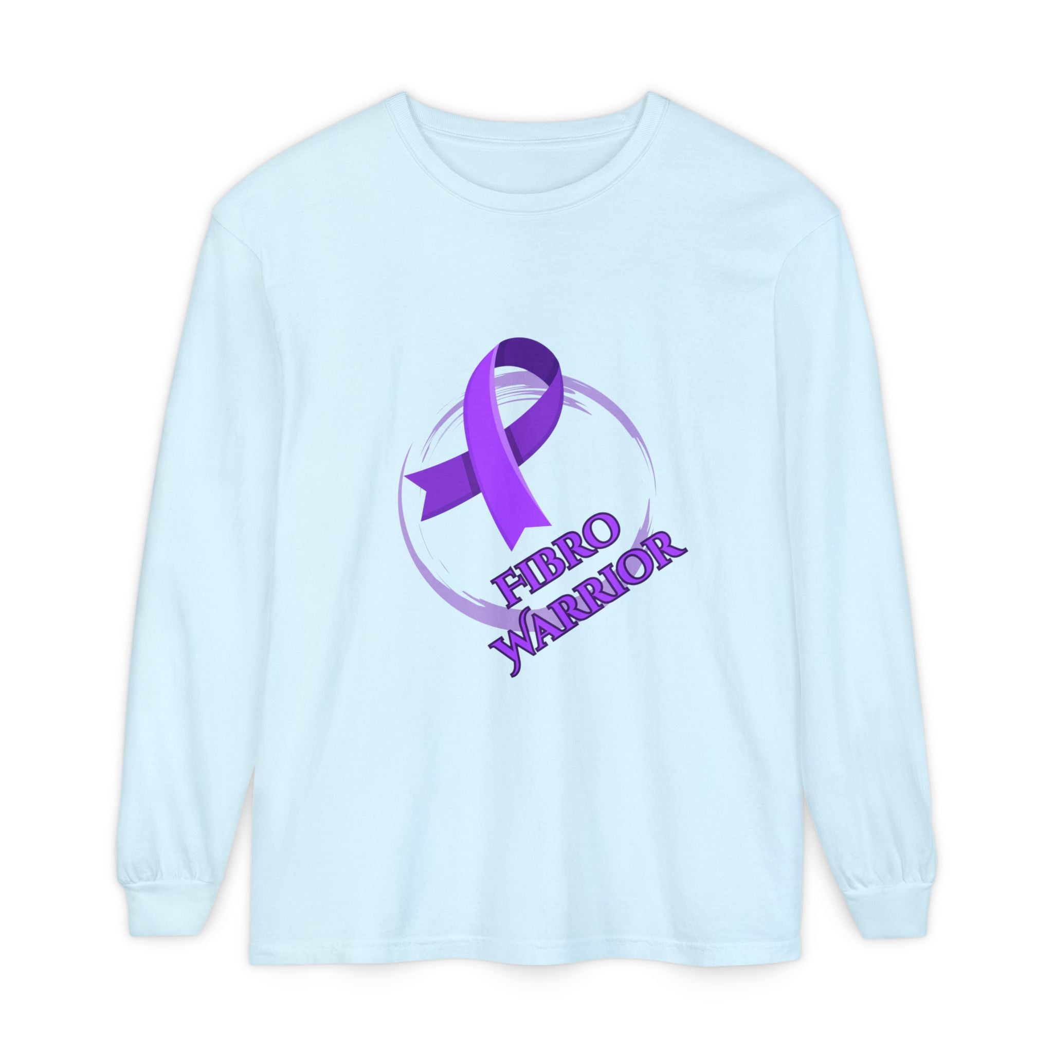 Fibro Warrior Long Sleeve Tee — Chronic Illness Awareness Purple Ribbon