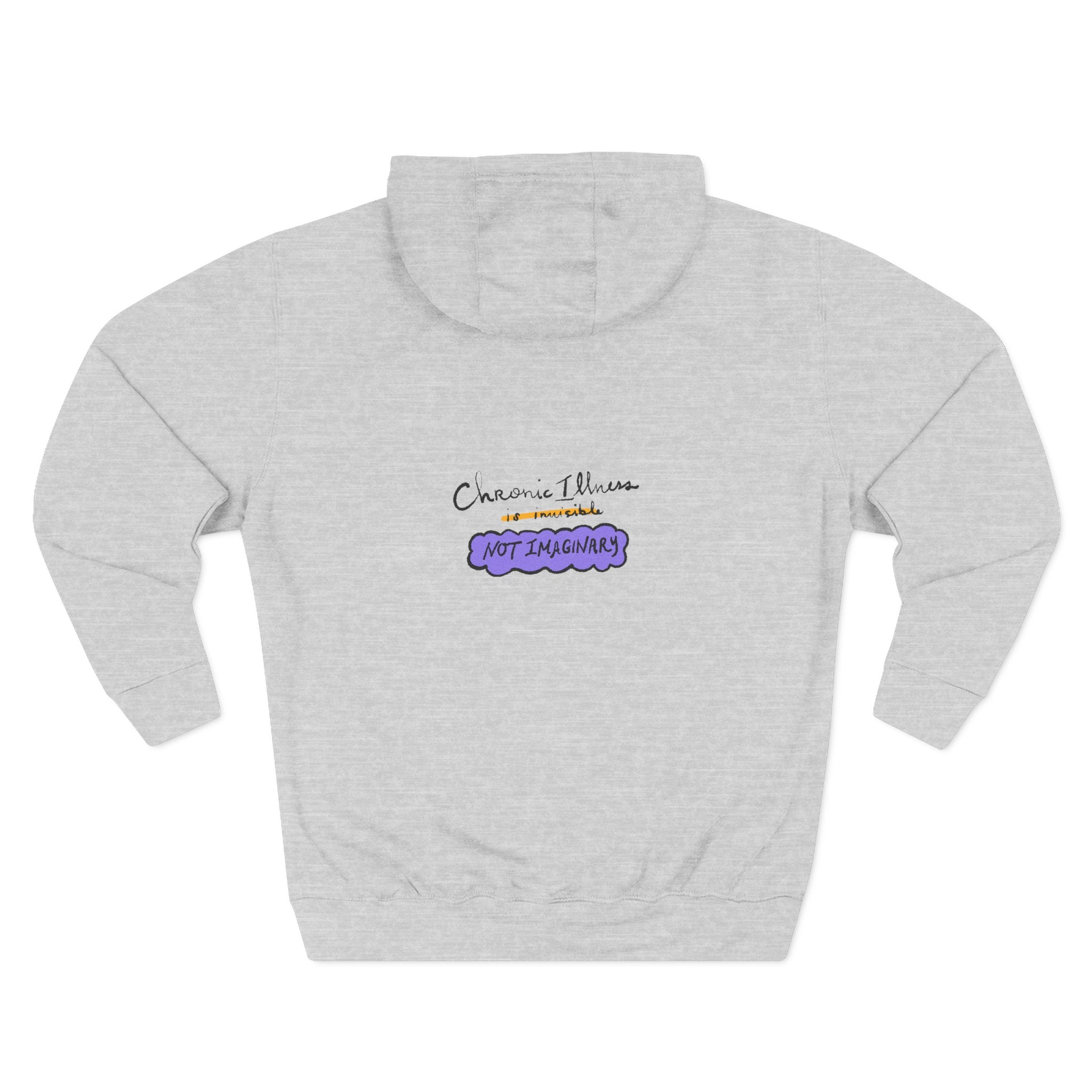 Autoimmune Warrior Hoodie — Purple Ribbon Flag Fleece Pullover