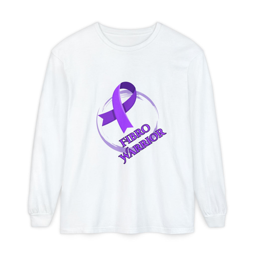 Fibro Warrior Long Sleeve Tee — Chronic Illness Awareness Purple Ribbon