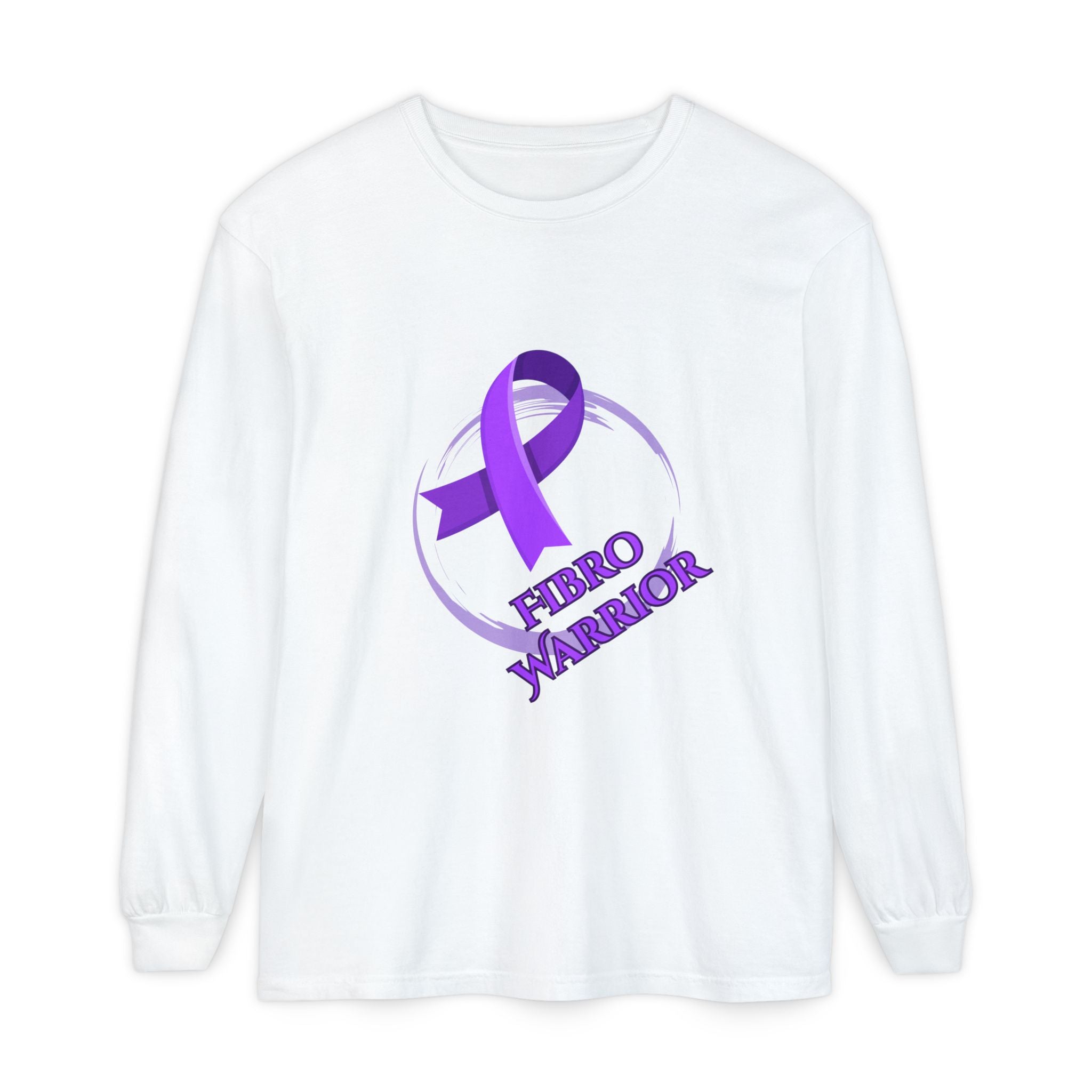 Fibro Warrior Long Sleeve Tee — Chronic Illness Awareness Purple Ribbon