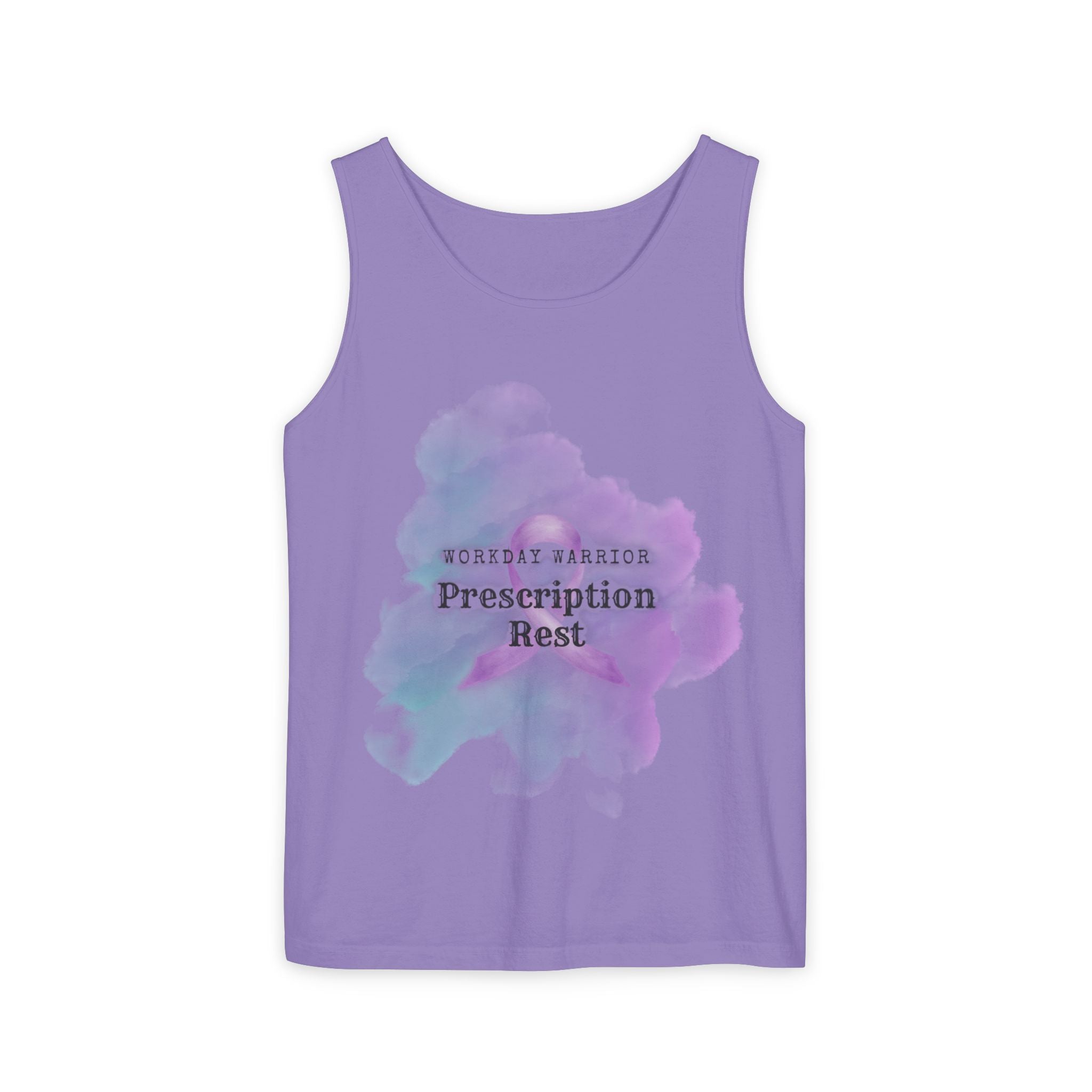 Invisible Illness Awareness Tank Top — Prescription: Rest (Purple Ribbon)