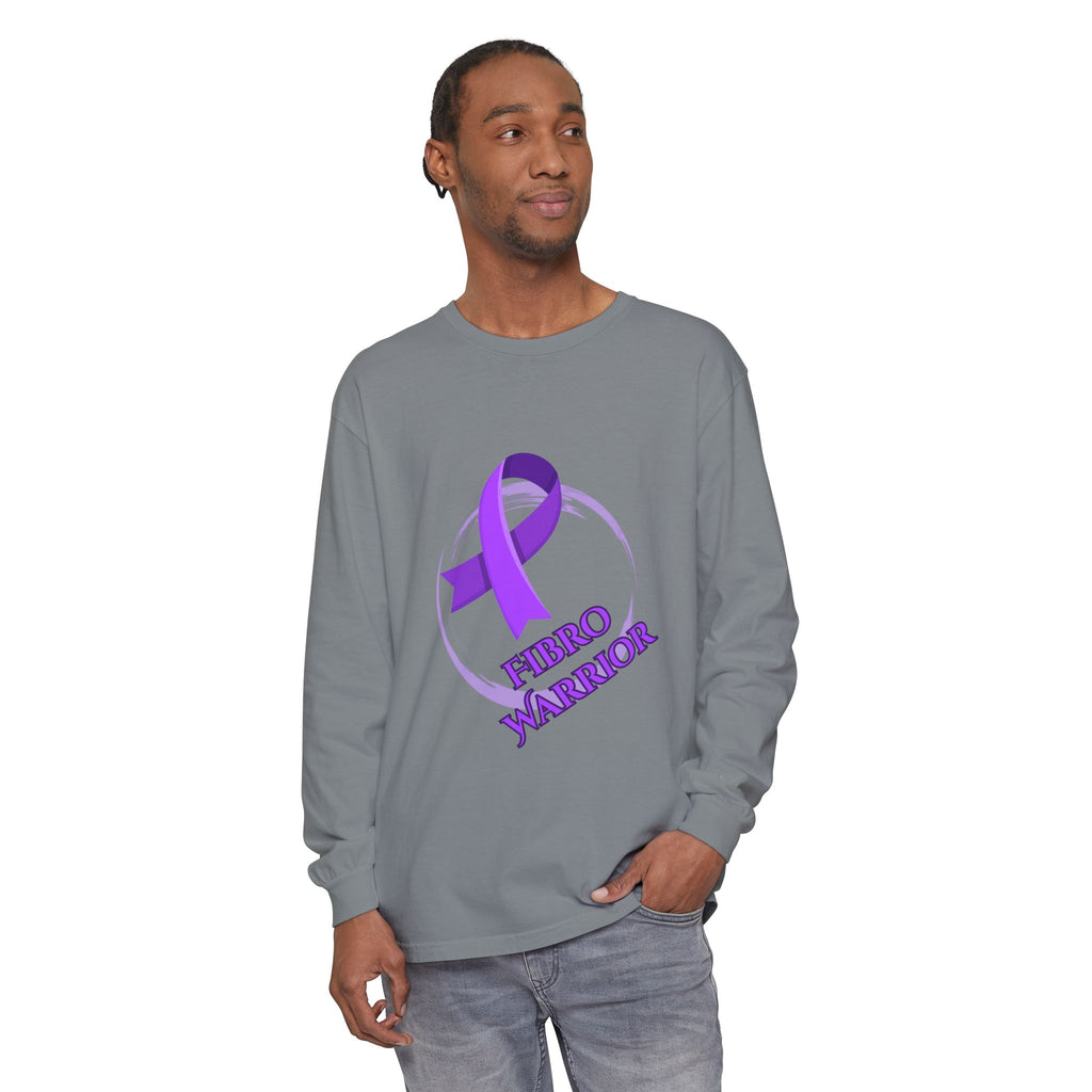 Fibro Warrior Long Sleeve Tee — Chronic Illness Awareness Purple Ribbon