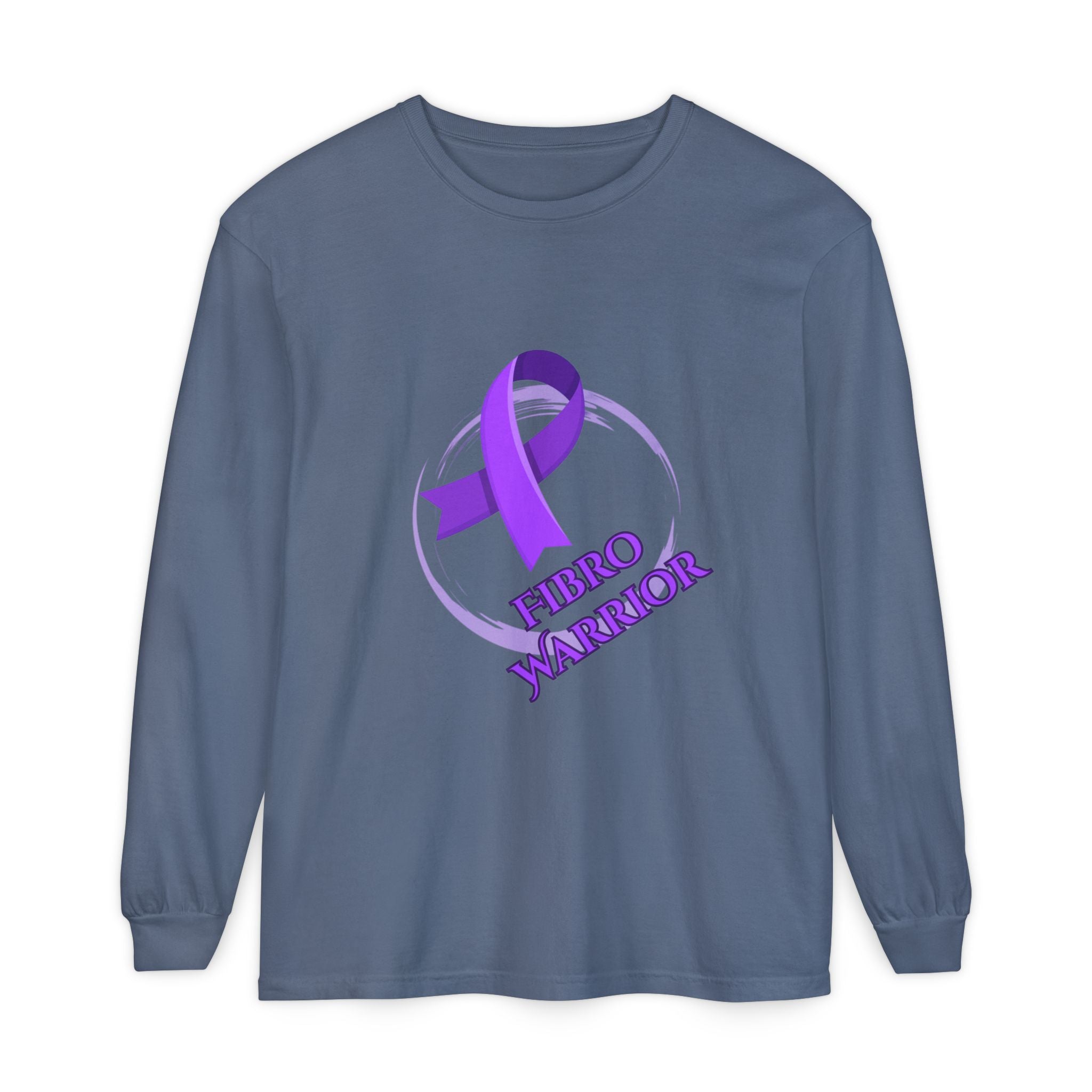 Fibro Warrior Long Sleeve Tee — Chronic Illness Awareness Purple Ribbon