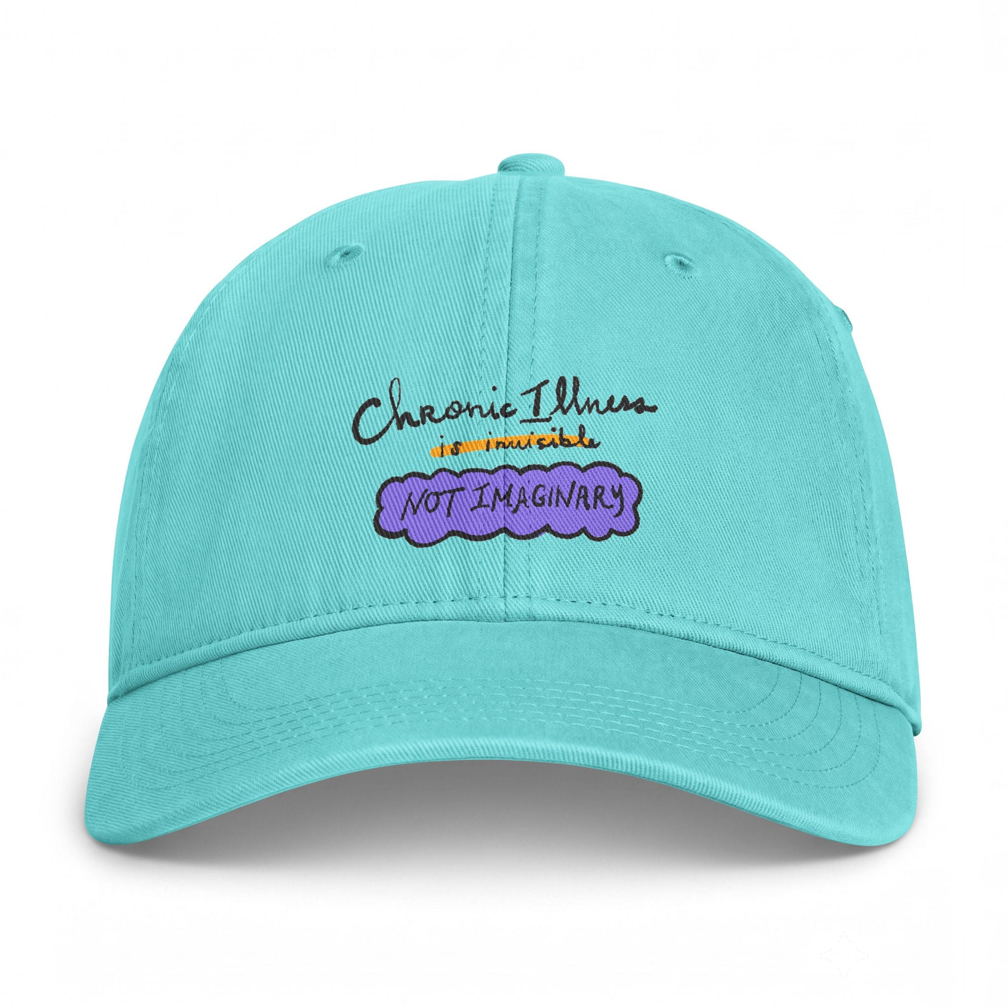 Embroidered 'Chronic Illness Is Real, Not Imaginary' Washed Cap — Awareness Hat