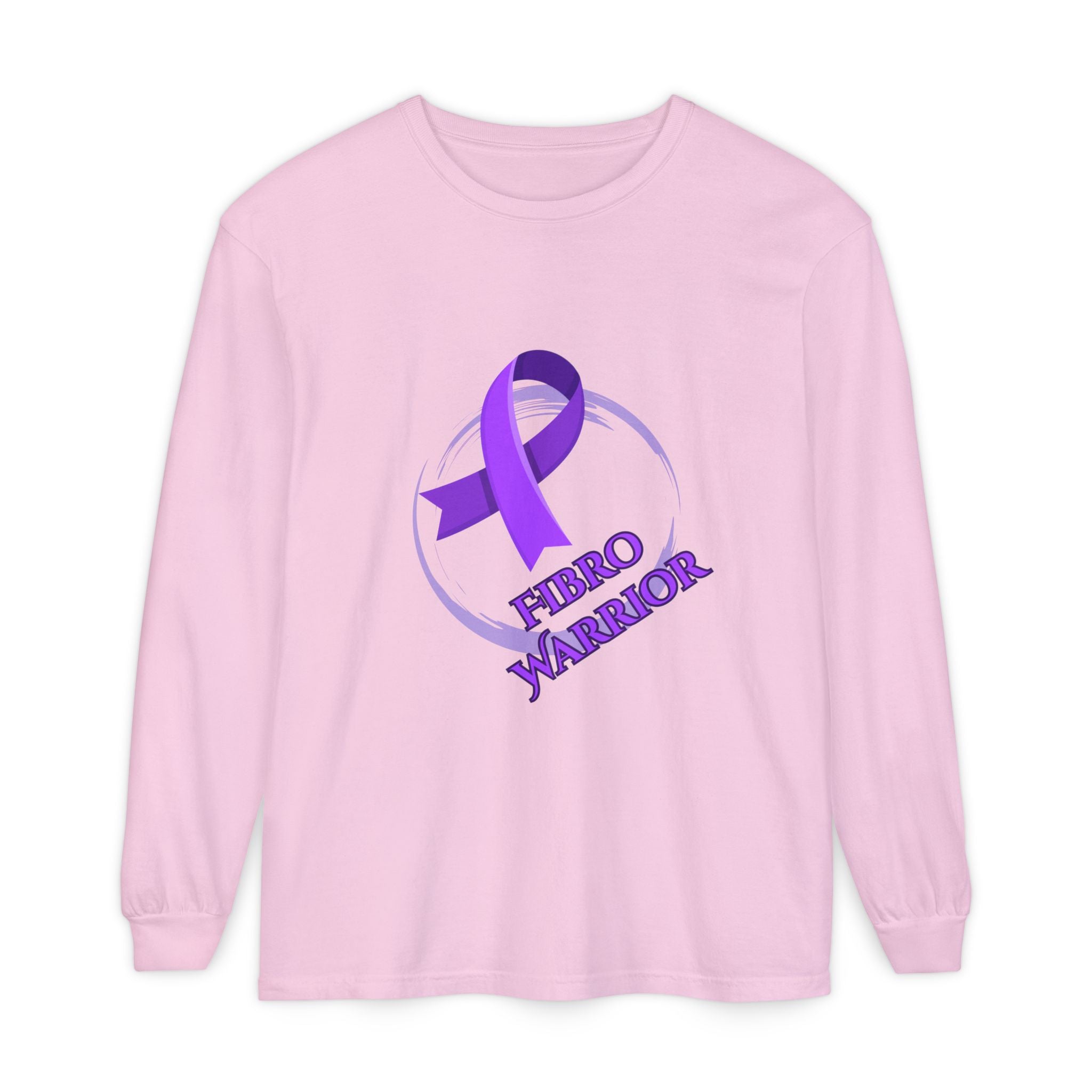 Fibro Warrior Long Sleeve Tee — Chronic Illness Awareness Purple Ribbon