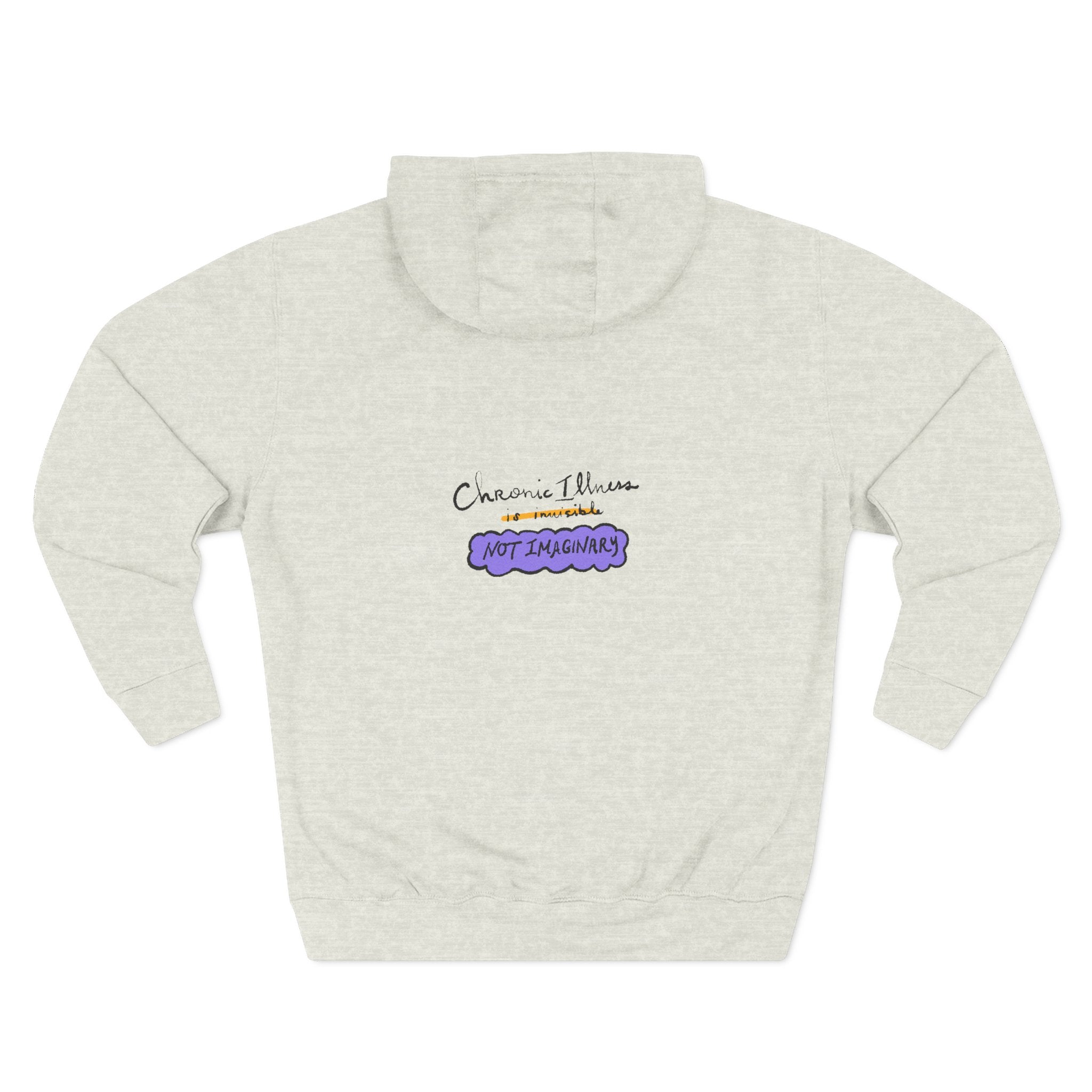 Autoimmune Warrior Hoodie — Purple Ribbon Flag Fleece Pullover