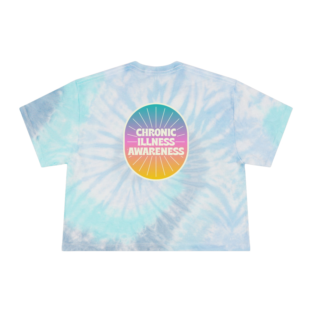 Women's Tie-Dye Crop Tee — Chronic Illness Awareness Spoonie Support Shirt