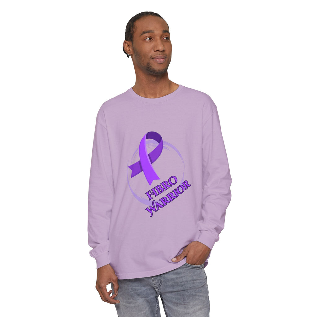 Fibro Warrior Long Sleeve Tee — Chronic Illness Awareness Purple Ribbon