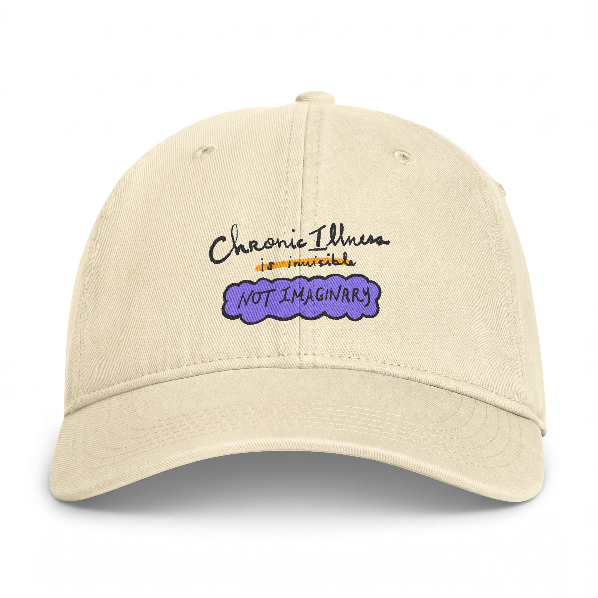 Embroidered 'Chronic Illness Is Real, Not Imaginary' Washed Cap — Awareness Hat