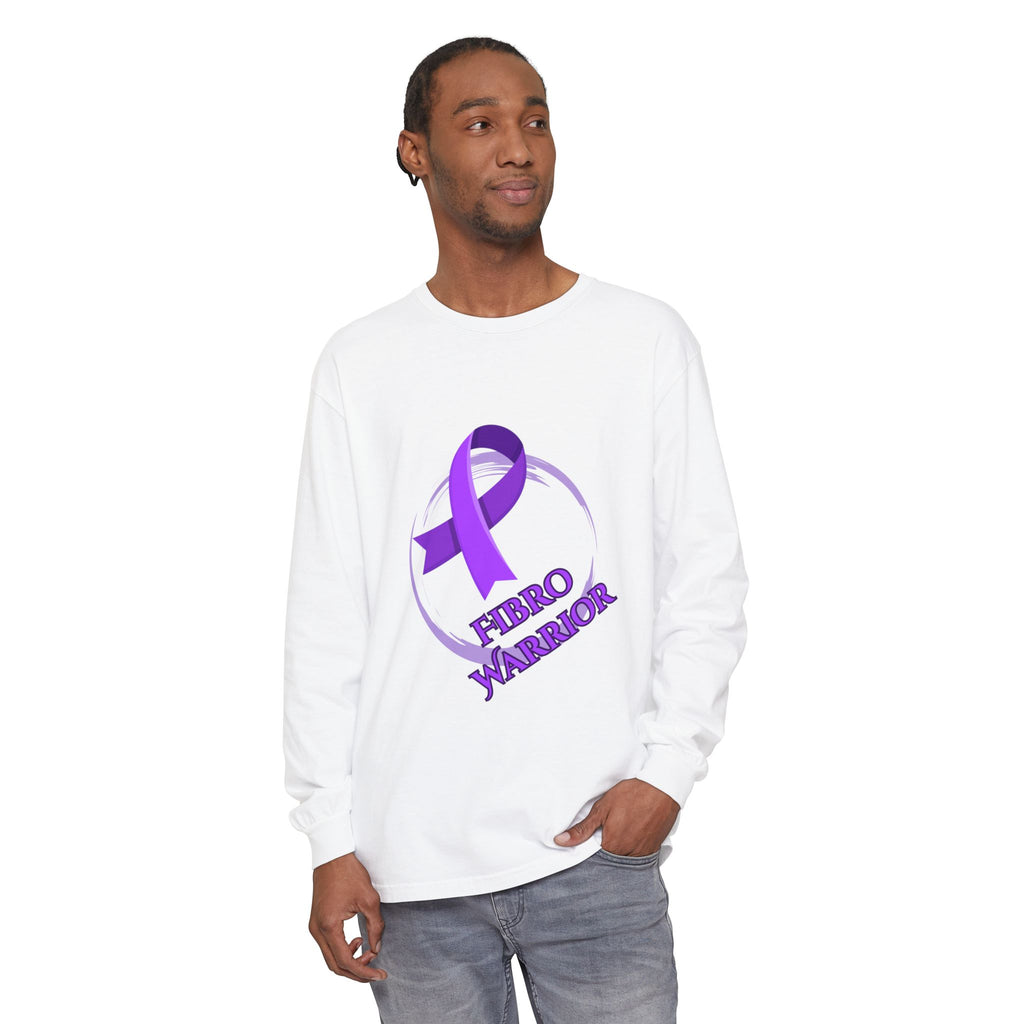 Fibro Warrior Long Sleeve Tee — Chronic Illness Awareness Purple Ribbon
