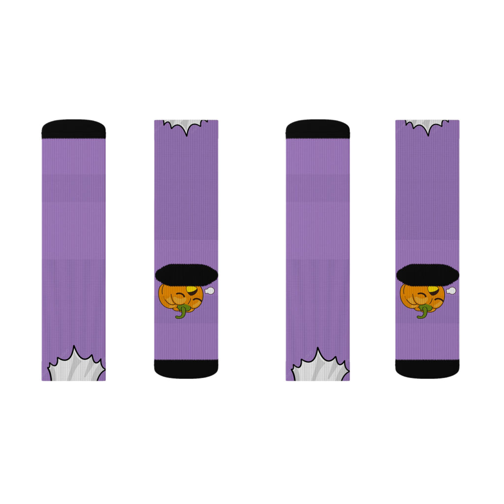 Halloween Warrior Wear - Sleepy Chronic Fatigue Ghost & Pumpkin Socks
