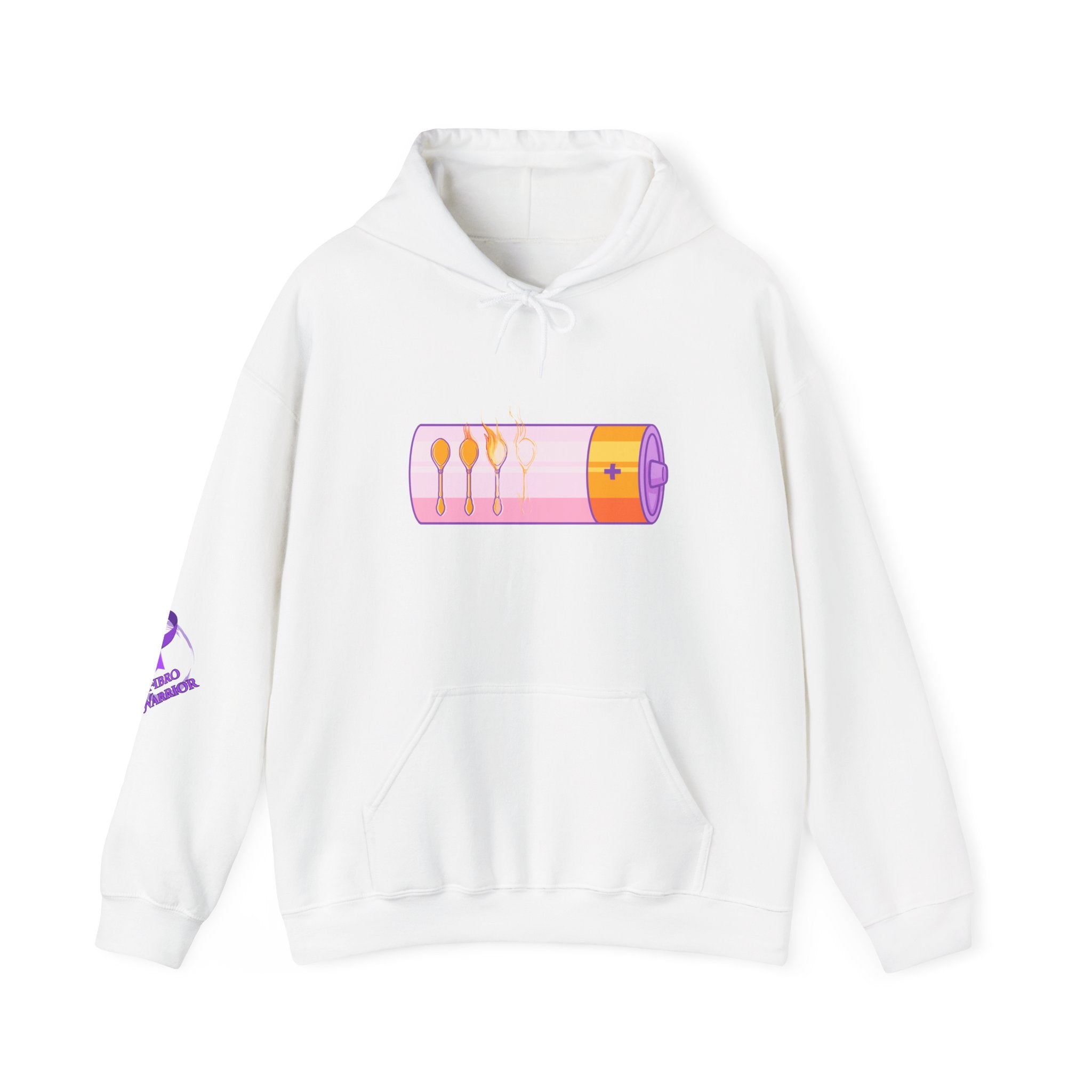Invisible Illness Awareness Hoodie — Purple Ribbon 'Warrior' Watercolor Design