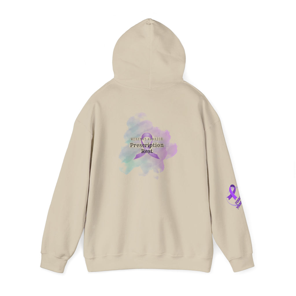 Invisible Illness Awareness Hoodie — Purple Ribbon 'Warrior' Watercolor Design