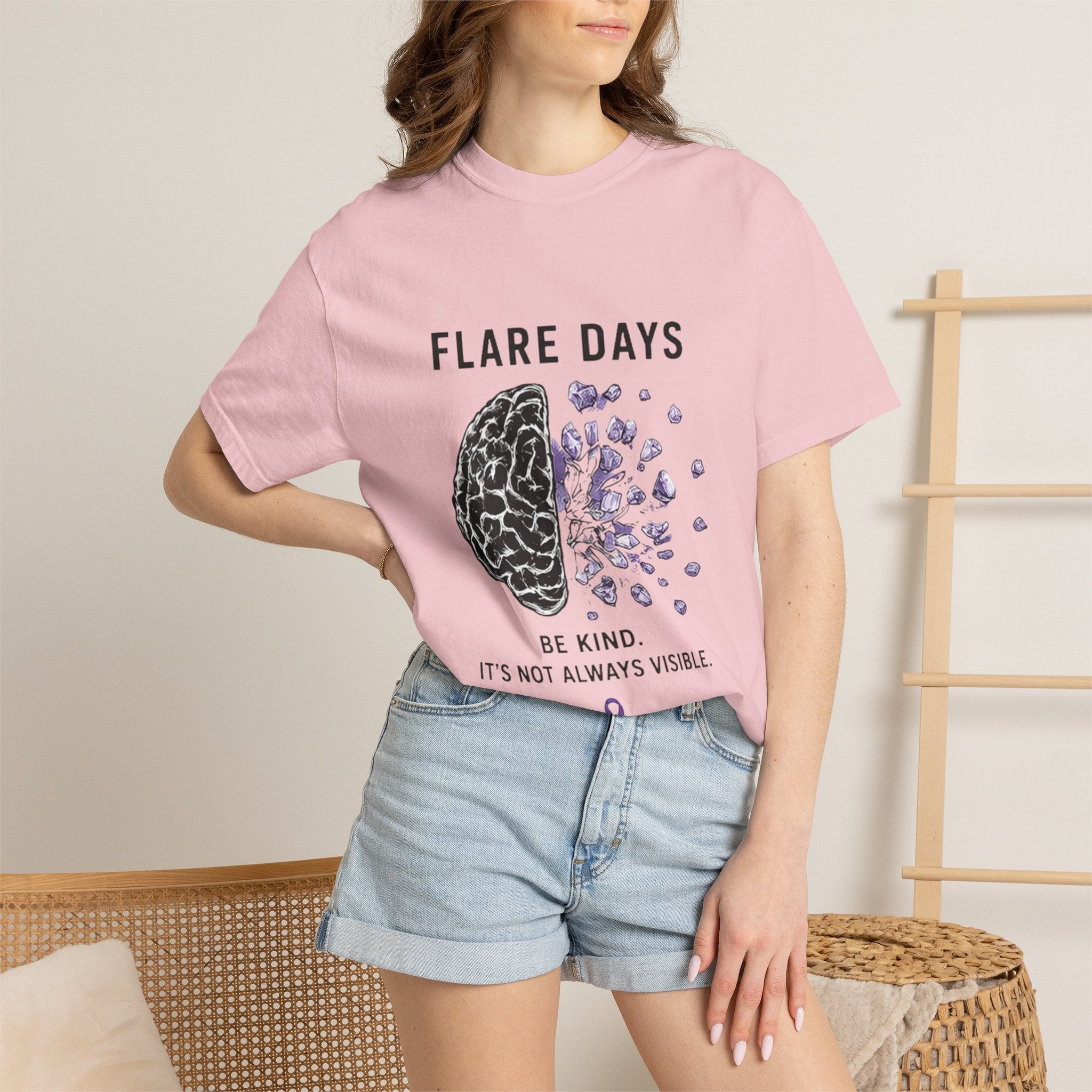 Flare Days T-Shirt — 'Be Kind, It's Not Always Visible' Invisible Illness Awareness Tee