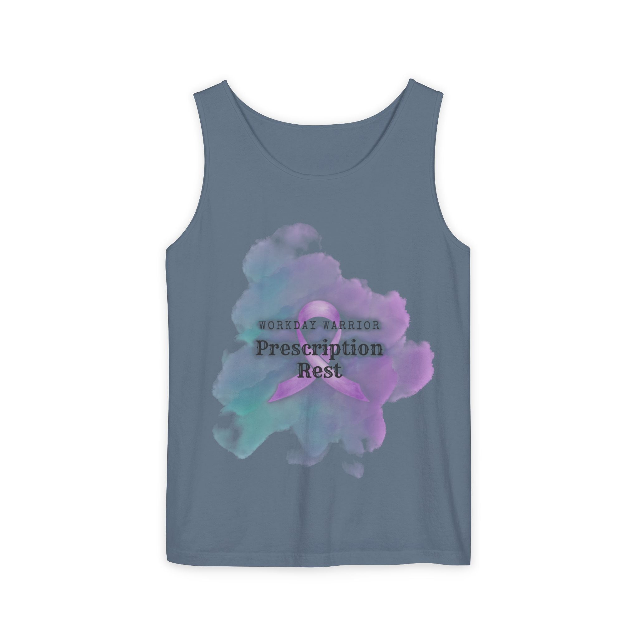 Invisible Illness Awareness Tank Top — Prescription: Rest (Purple Ribbon)